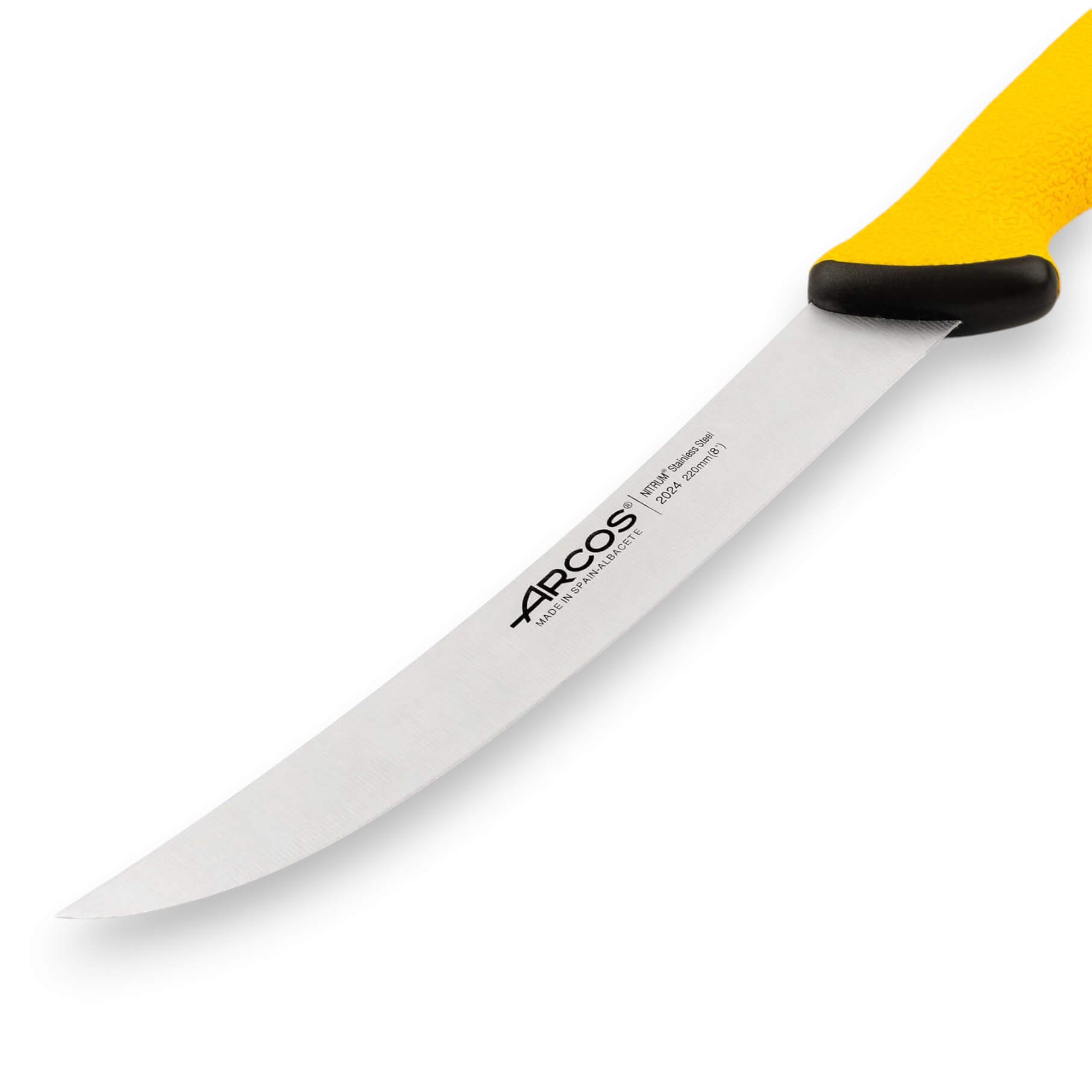 Coltello da macellaio curvo Arcos Duo Pro da 220 mm con manico giallo