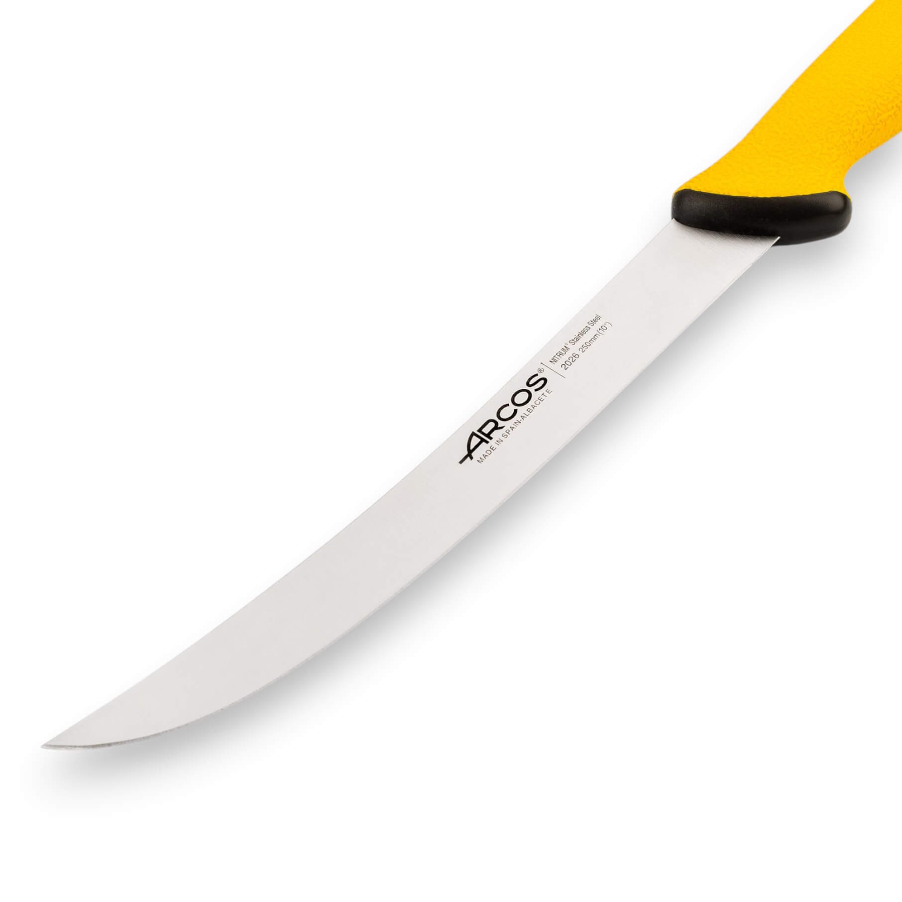 Coltello da macellaio curvo Arcos Duo Pro da 250 mm con manico giallo