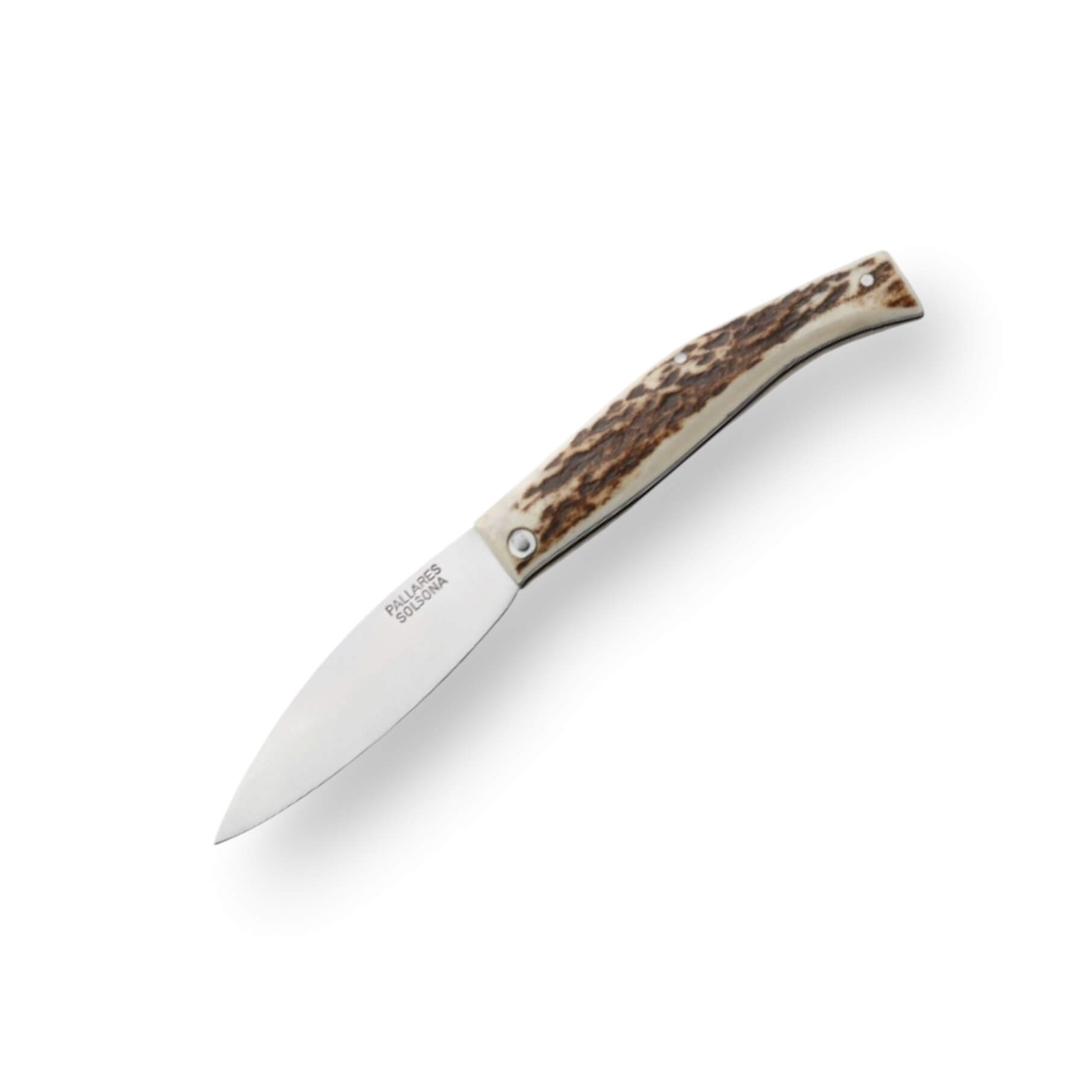 BUSA pallares campera knife with deer antler handle and carbon st...