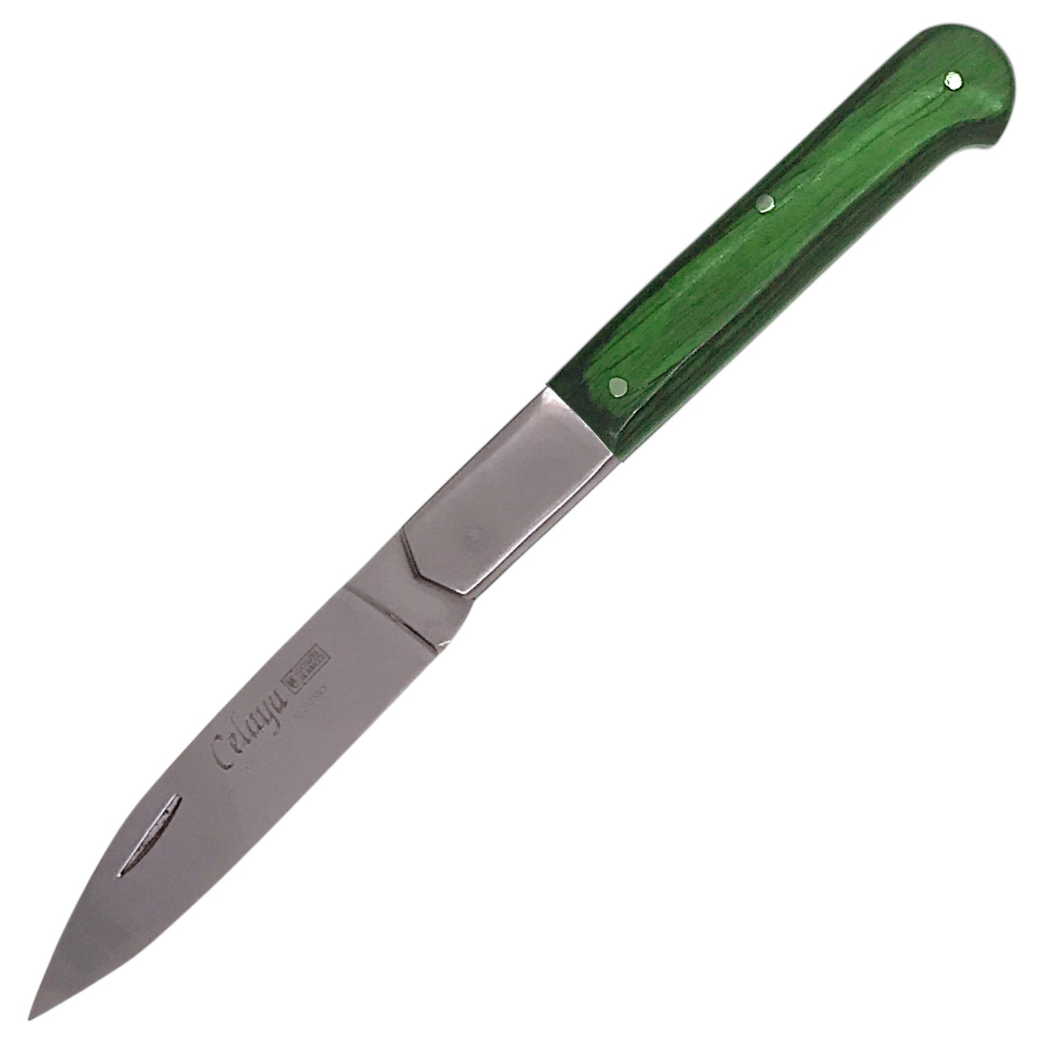 Coltello classico Cabritera con manico in legno verde e lama da 9...
