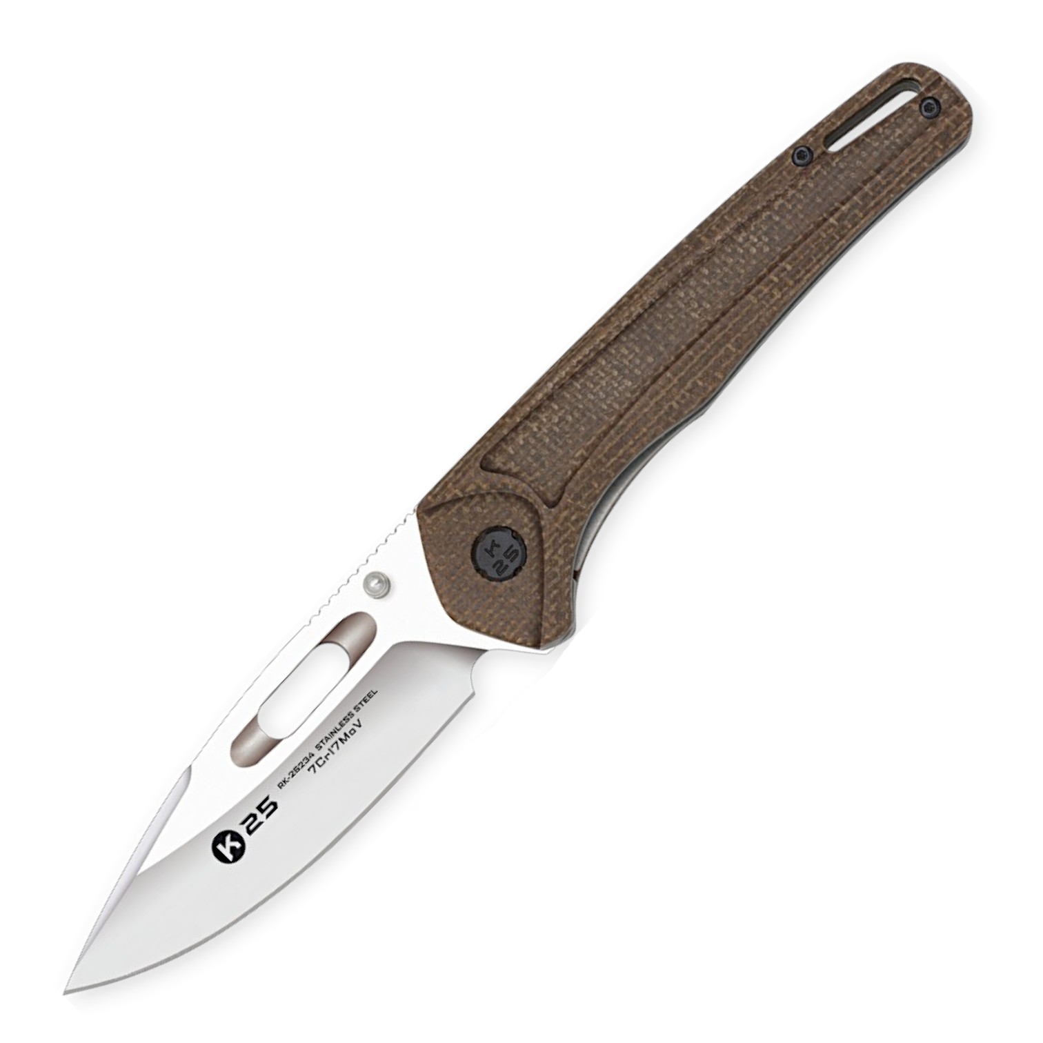 Coltello pieghevole compatto K25 Caramel Micarta