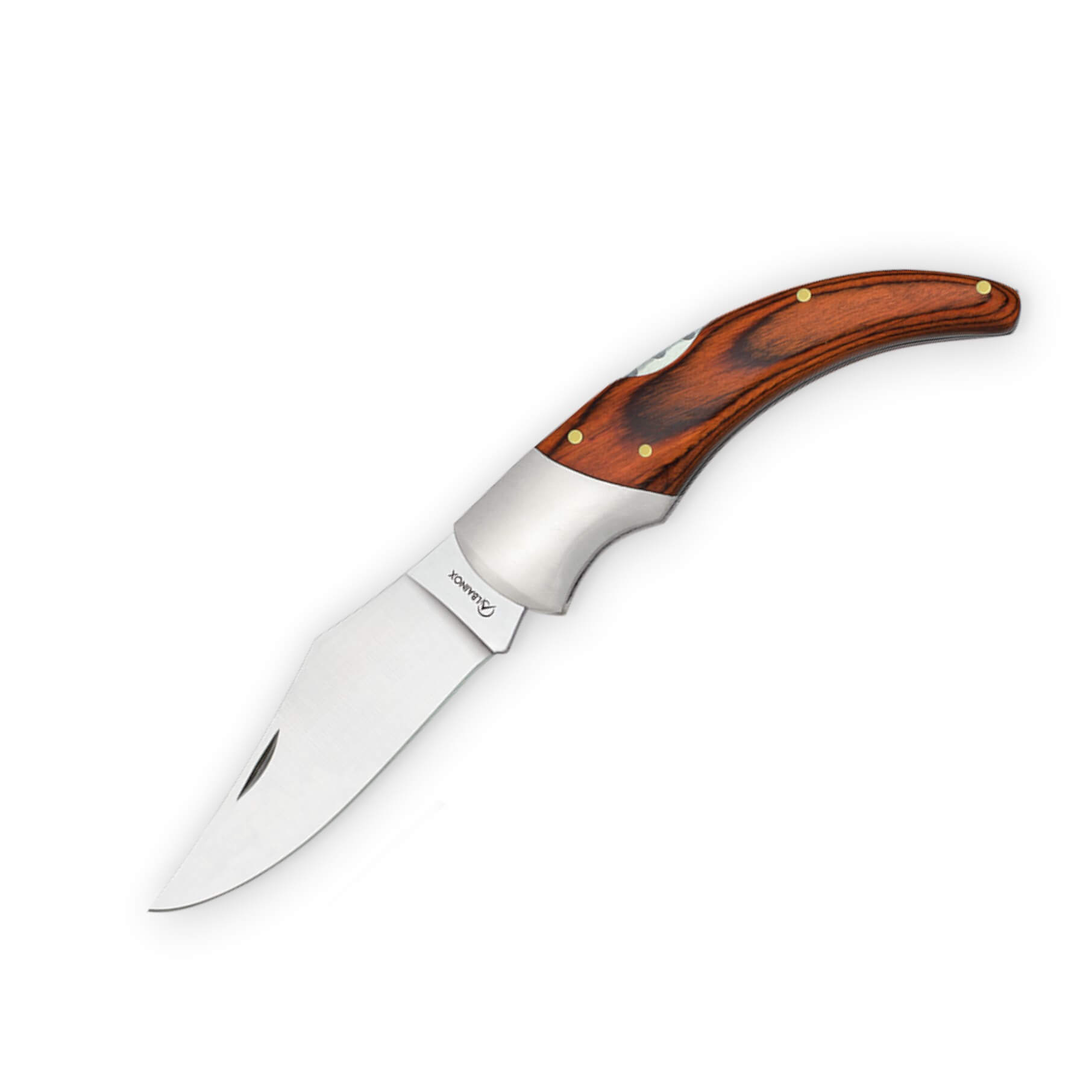 Navaja de bolsillo con hoja de 8.8 cm y mango de madera de estami...