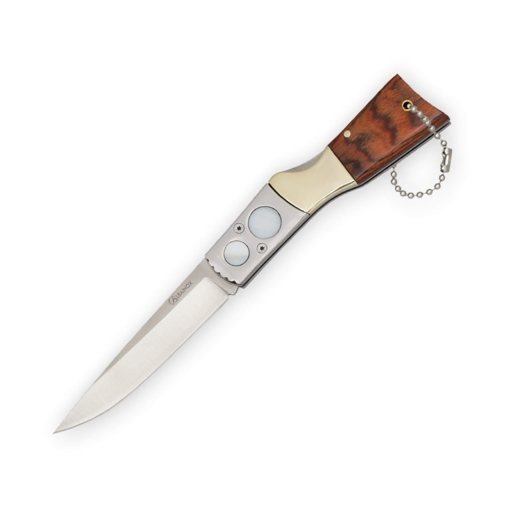 Navaja Classic rifle con hoja de 9 cm y mango de estamina y latón