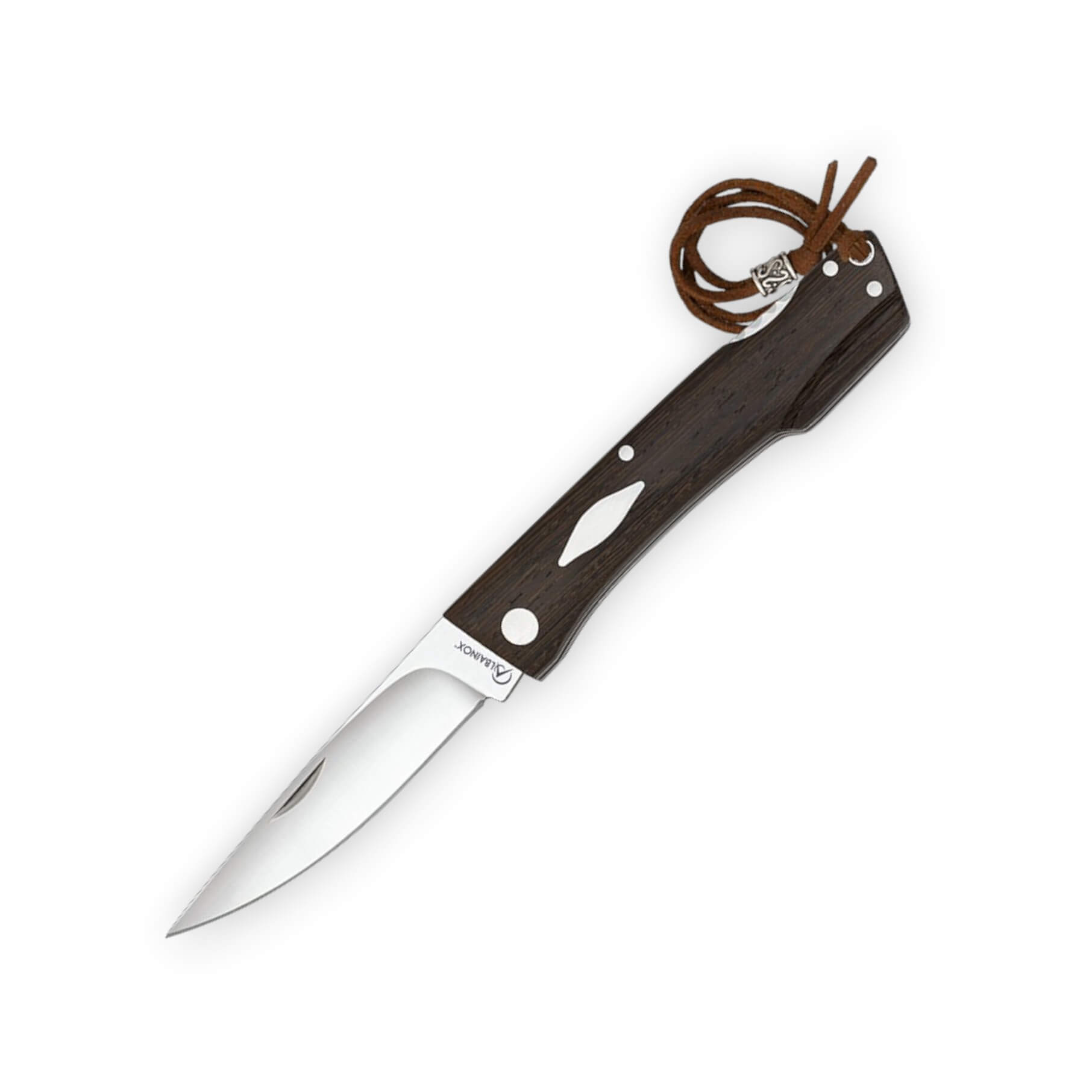 Navaja de bolsillo con hoja de 8,2 cm y mango de madera wengué co...