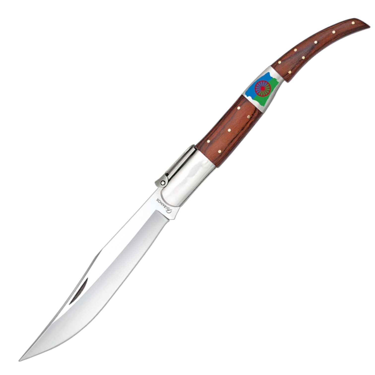 Navaja Árabe Gigante Albainox 22 cm Madera Roja Carraca Escudo Gi...