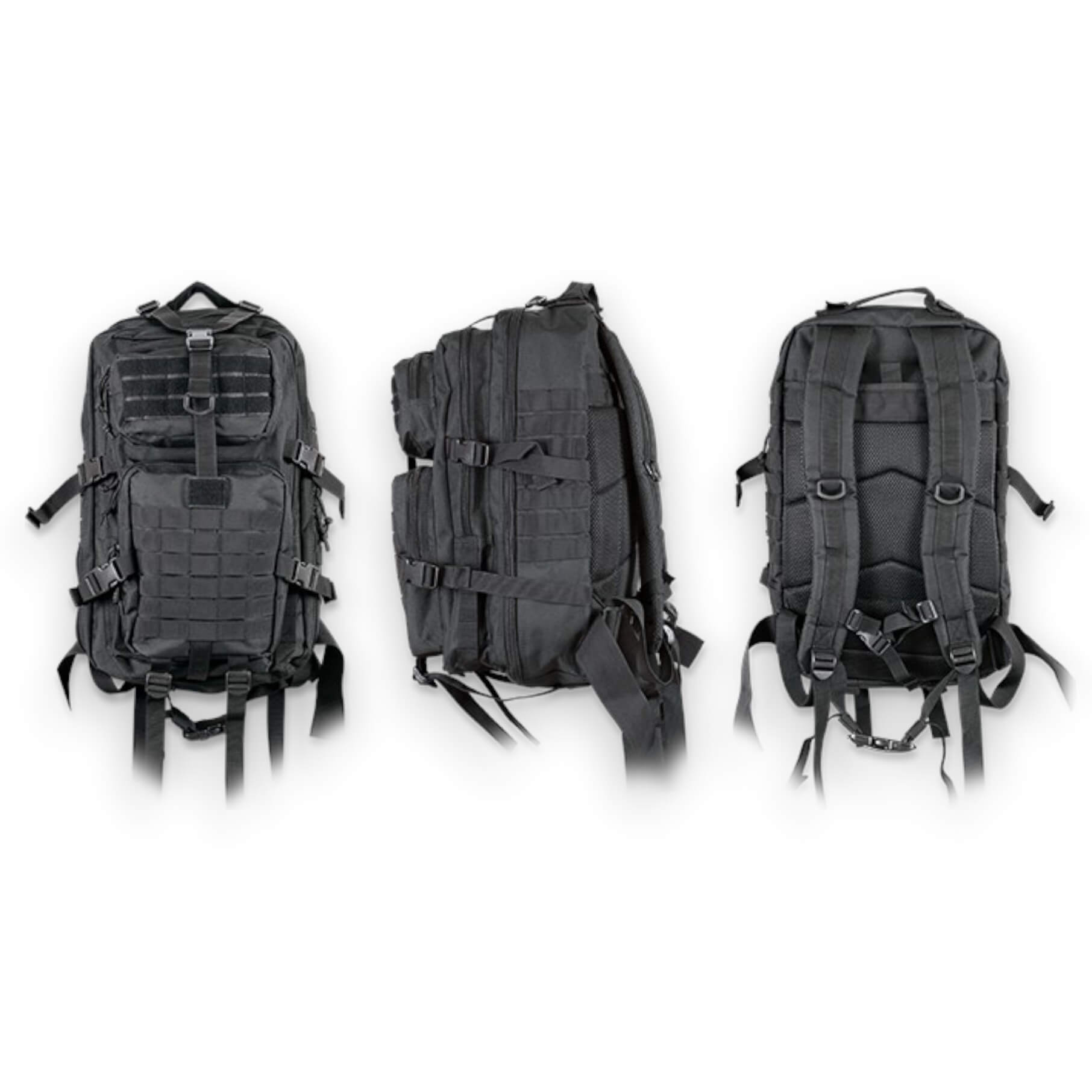 Mochila Asalto M con capacidad para 38 litros de Nylon 600D negro