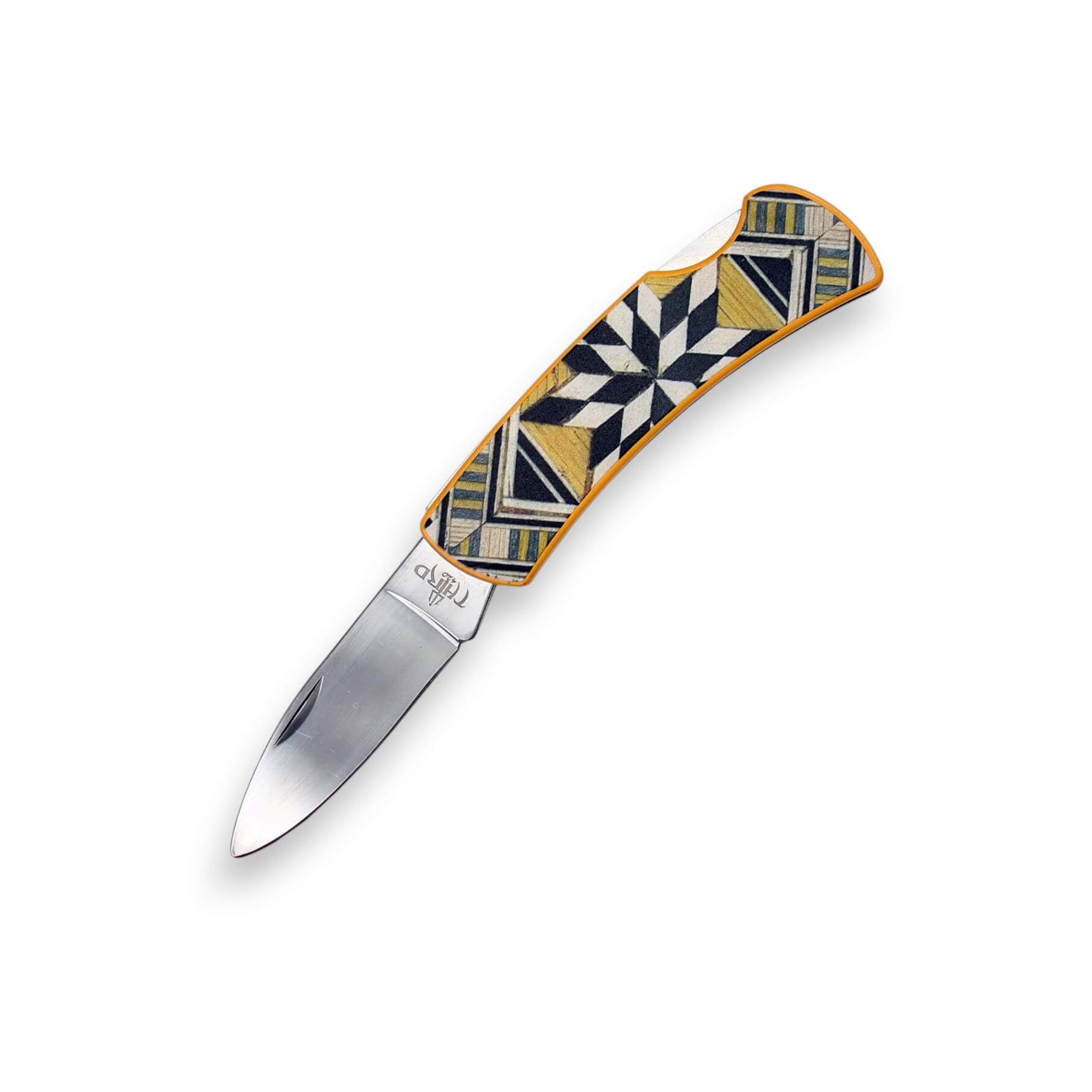 Navaja de bolsillo con mango de aluminio con impresión 3D Taracea...