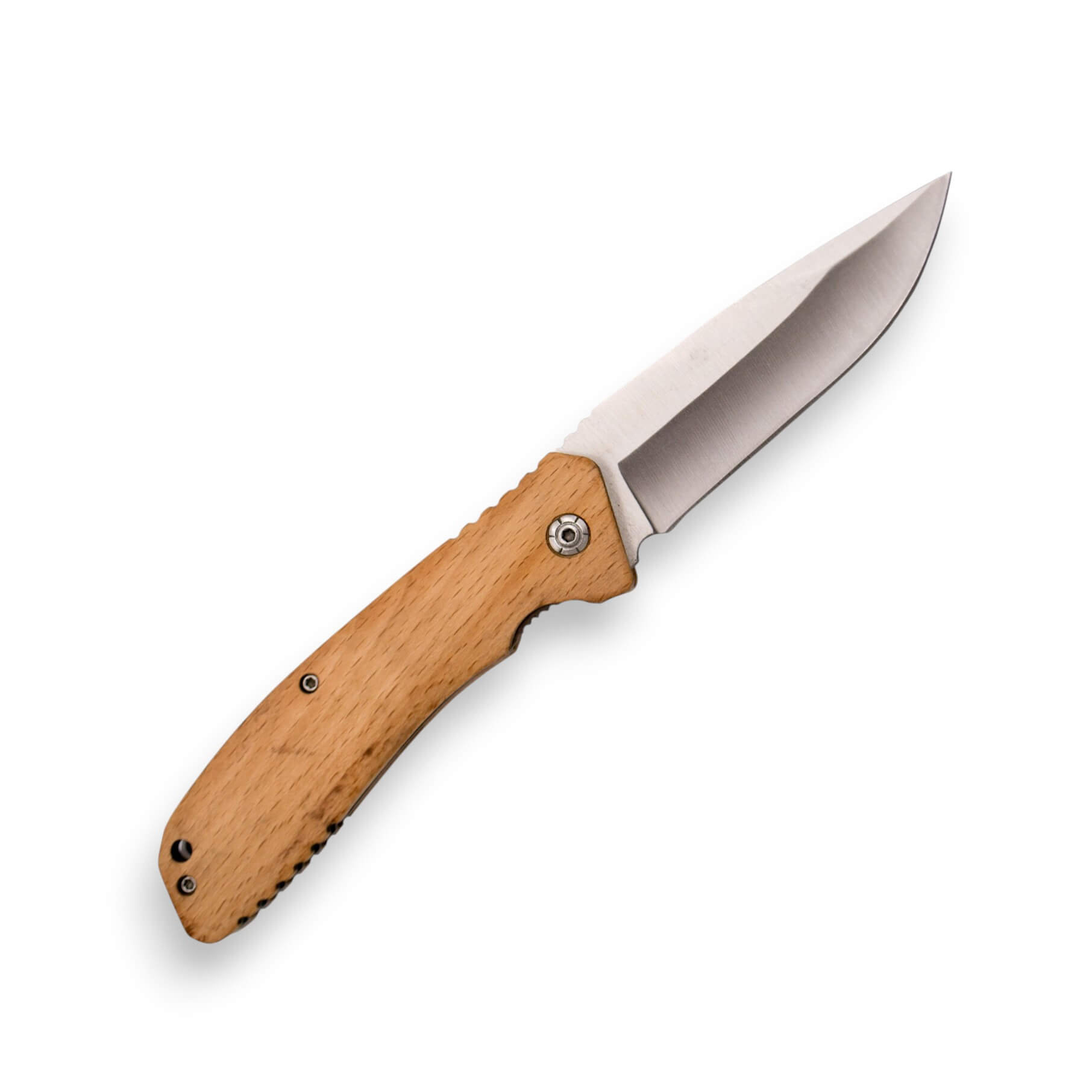 Navaja con mango de madera de haya y hoja de 8.5 cm con linerlock