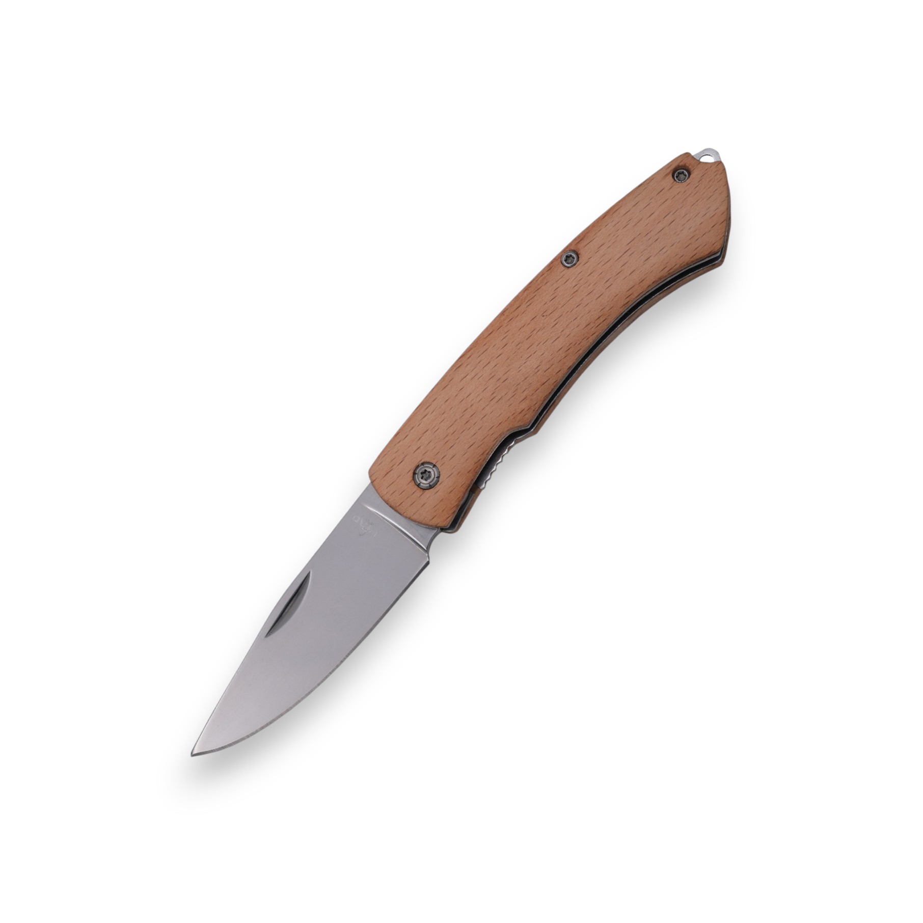 Navaja de bolsillo con mango de madera de haya y hoja de 7 cm con...