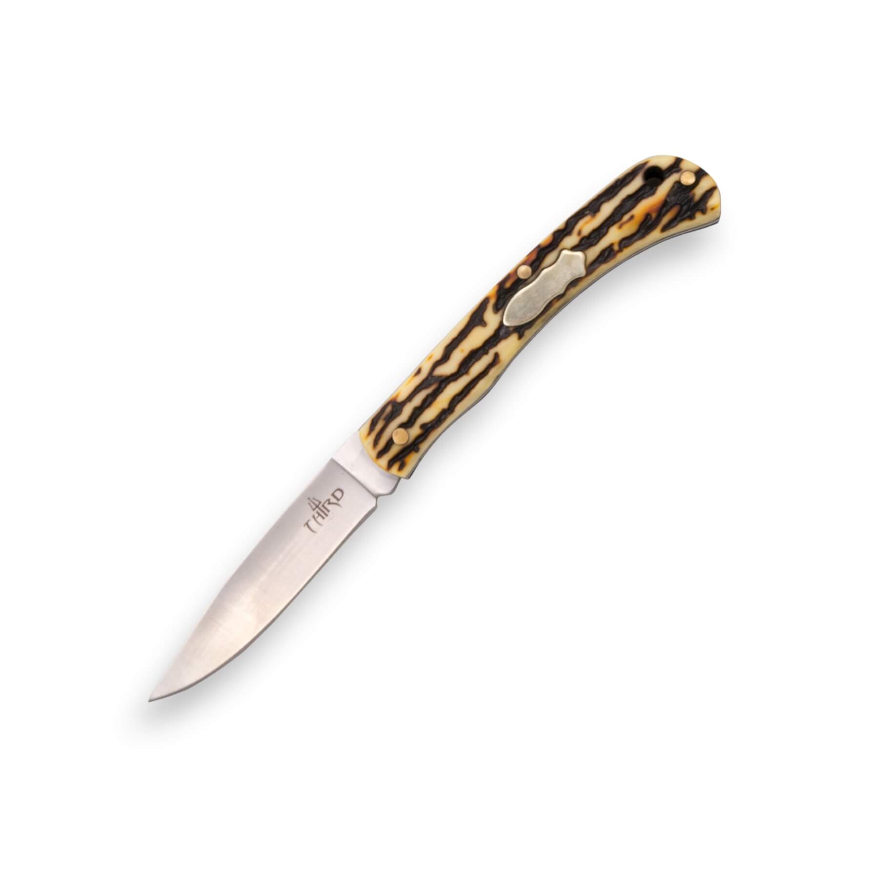 Navaja de bolsillo con mango de ABS imitación asta de ciervo y ho...