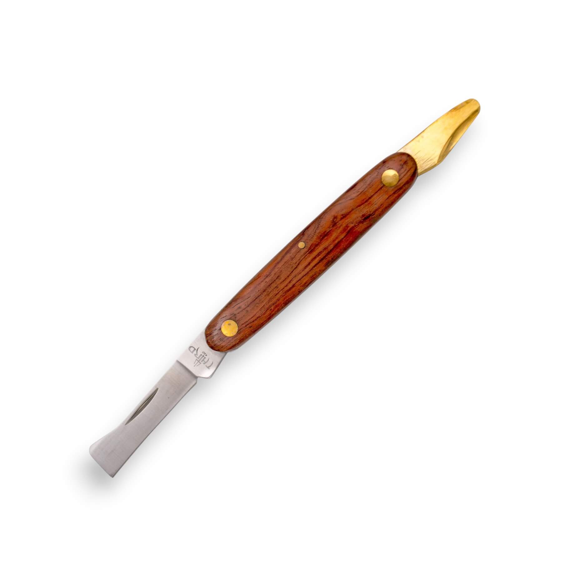 Navaja de injertar con mango de madera Rosewood y hoja de acero i...