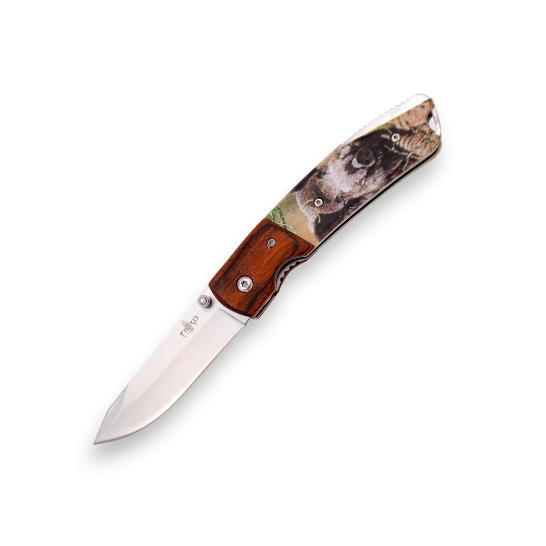 Navaja de bolsillo con mango de ABS con decoración de cara de jab...