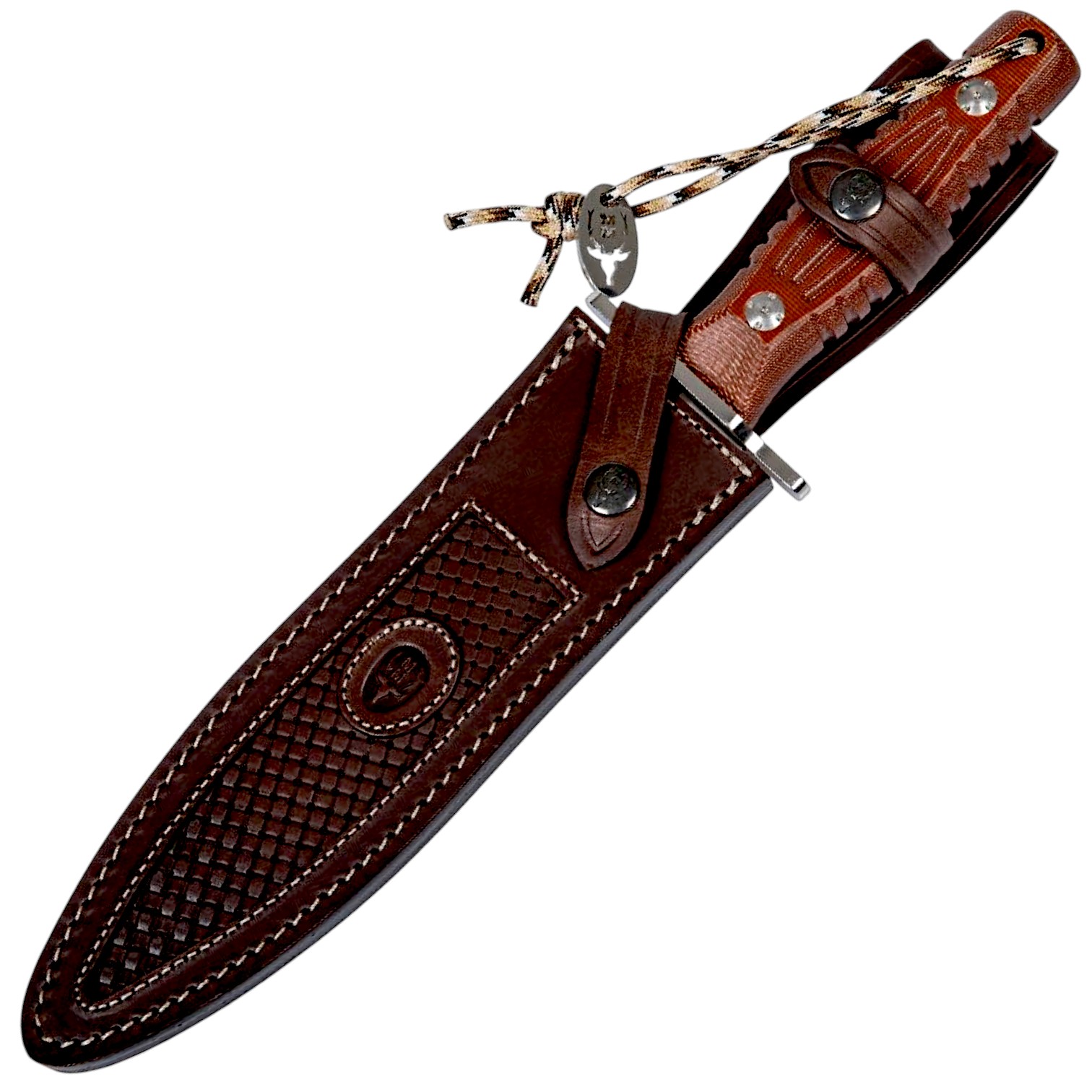 Muela finishing dagger with Mova steel blade and brown canvas micarta handle, 21 cm