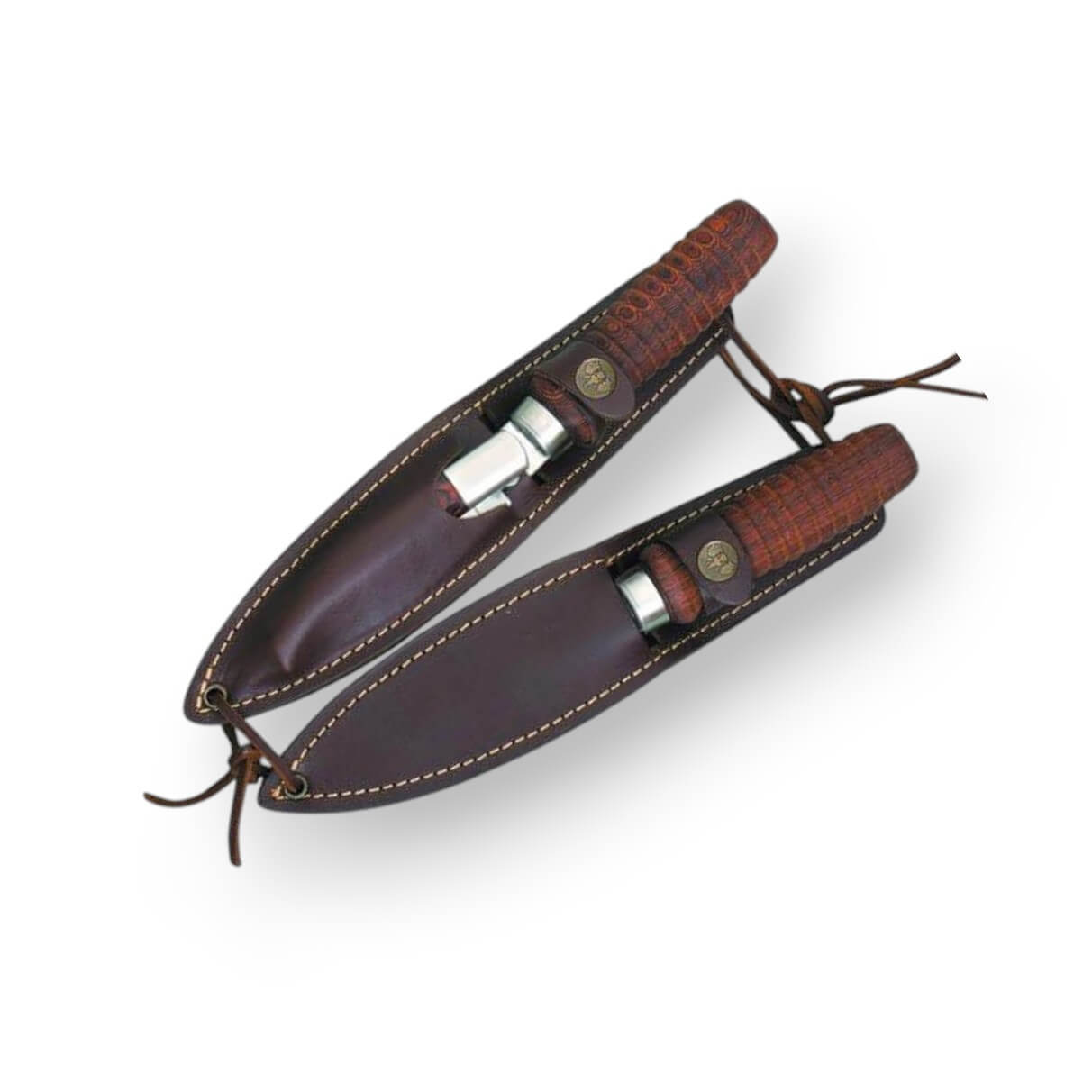 Set de 3 piezas tauromaquia 2 puntillas + navaja puño fino hoja curva 12.5 cm