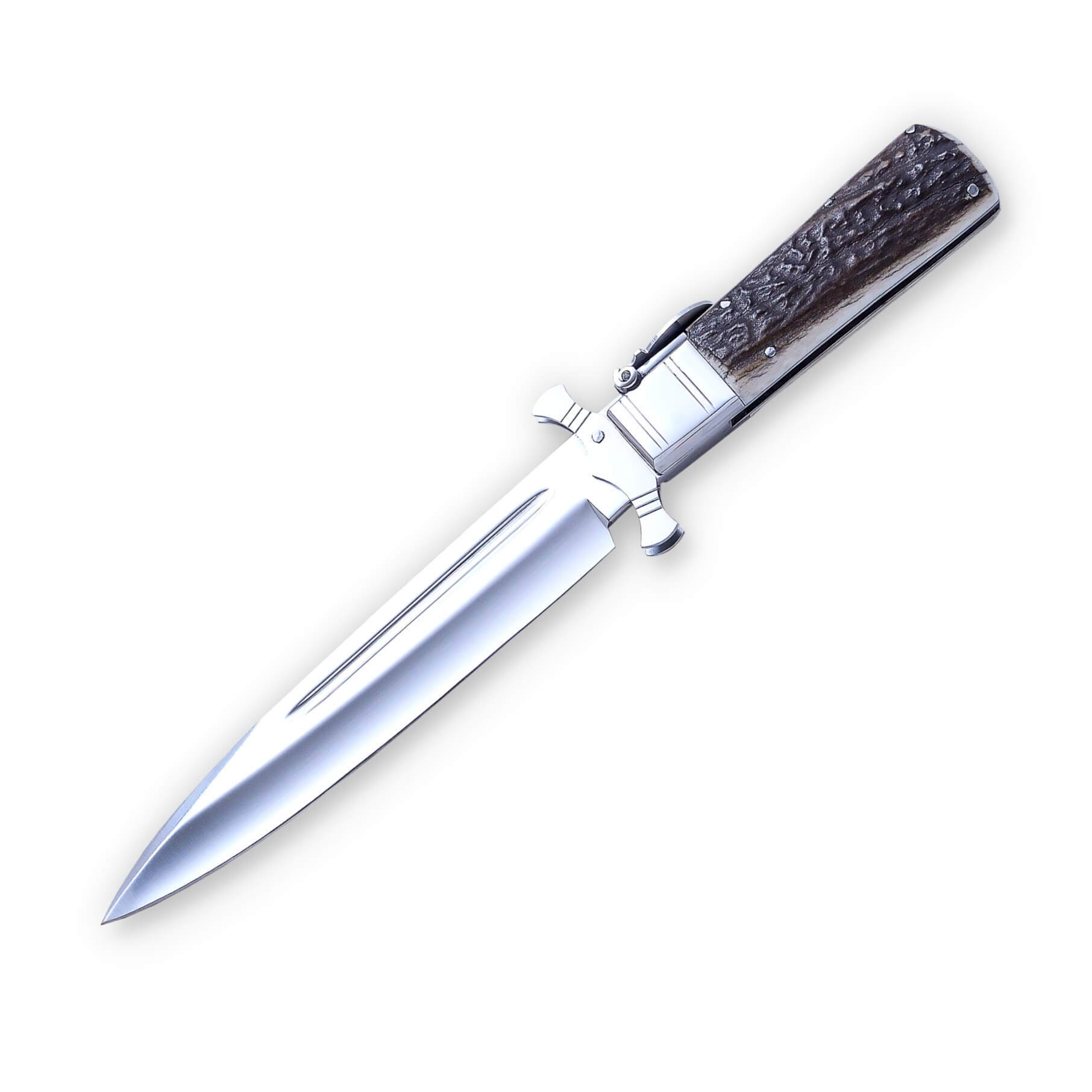 Couteau pliant Expósito avec manche en corne de cerf et lame en a...