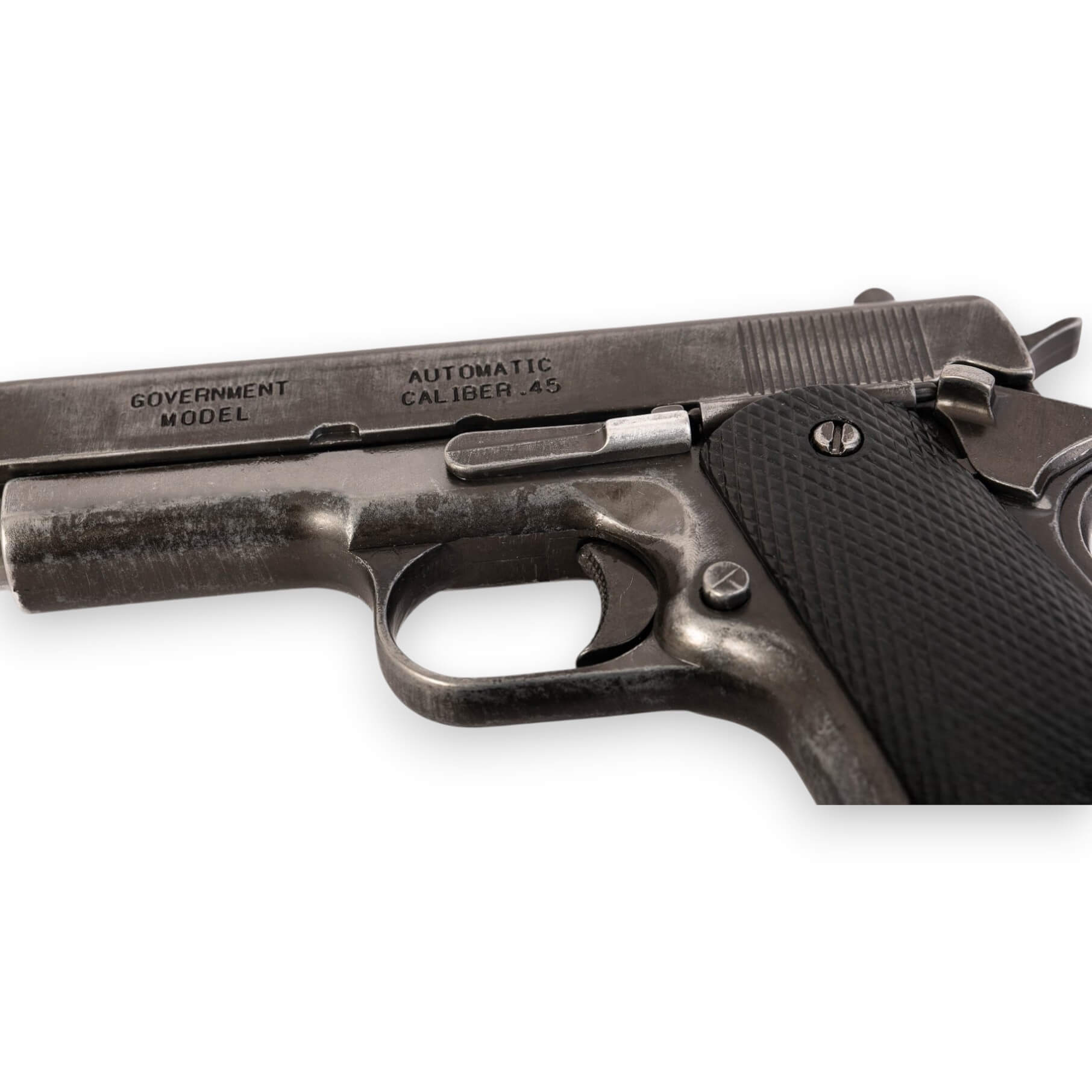 Pistola automatica Browning .45 M1911A1, USA 1911 (1ª y 2ª GM) de metal con cachas de plástico negro