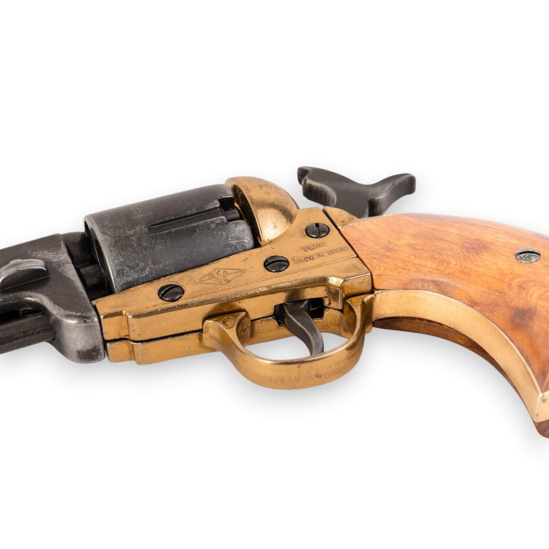 Réplica de revólver Confederado, USA 1860 en metal y madera Guerra de Secesión EEUU