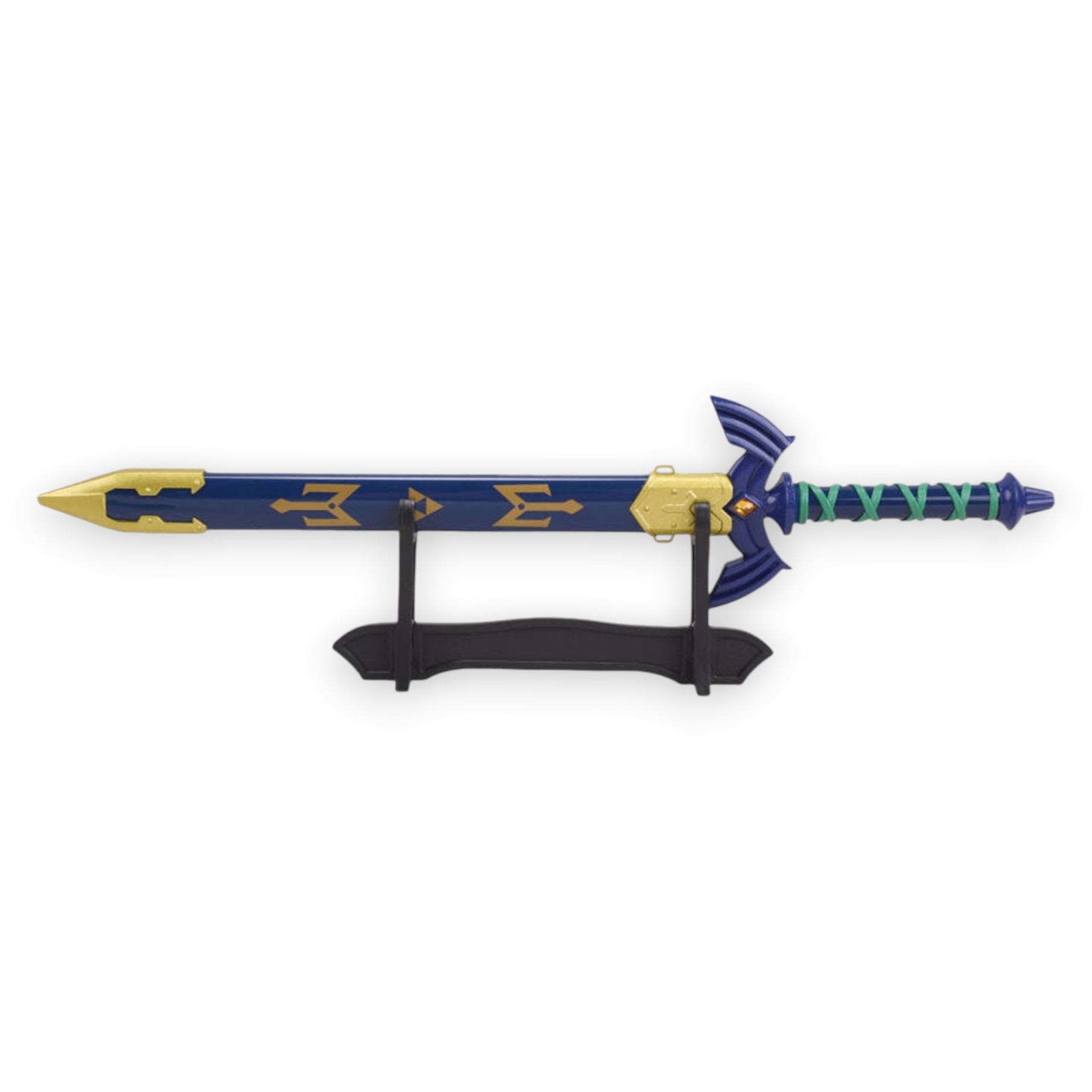 Legend of Zelda-Replika-Dolch mit blauer Klinge und Scheide mit goldenen Verzierungen