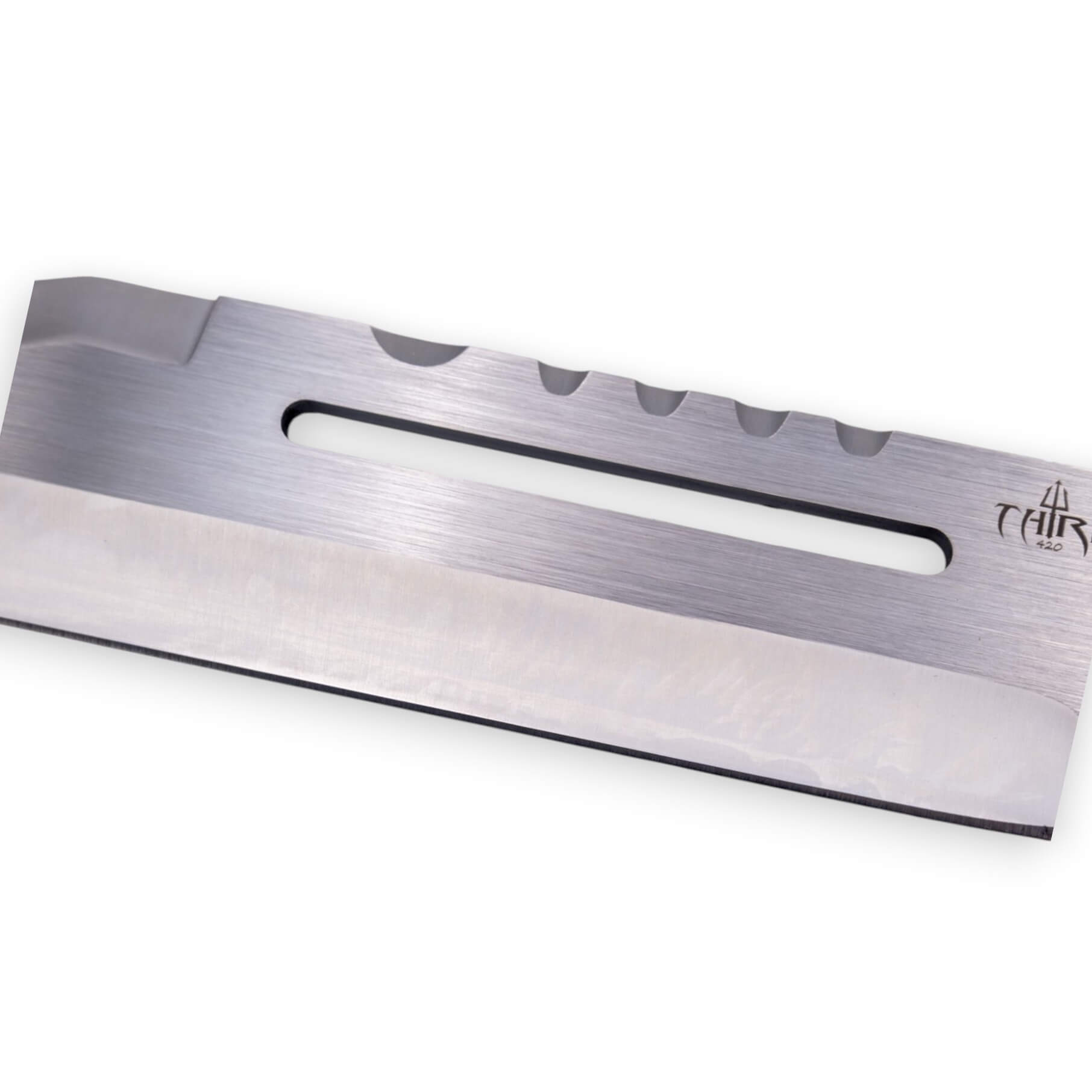 Taktisches Messer mit einer großen 32 cm langen Klinge und einem Griff aus Ebenholz mit einem Handschutz aus Edelstahl