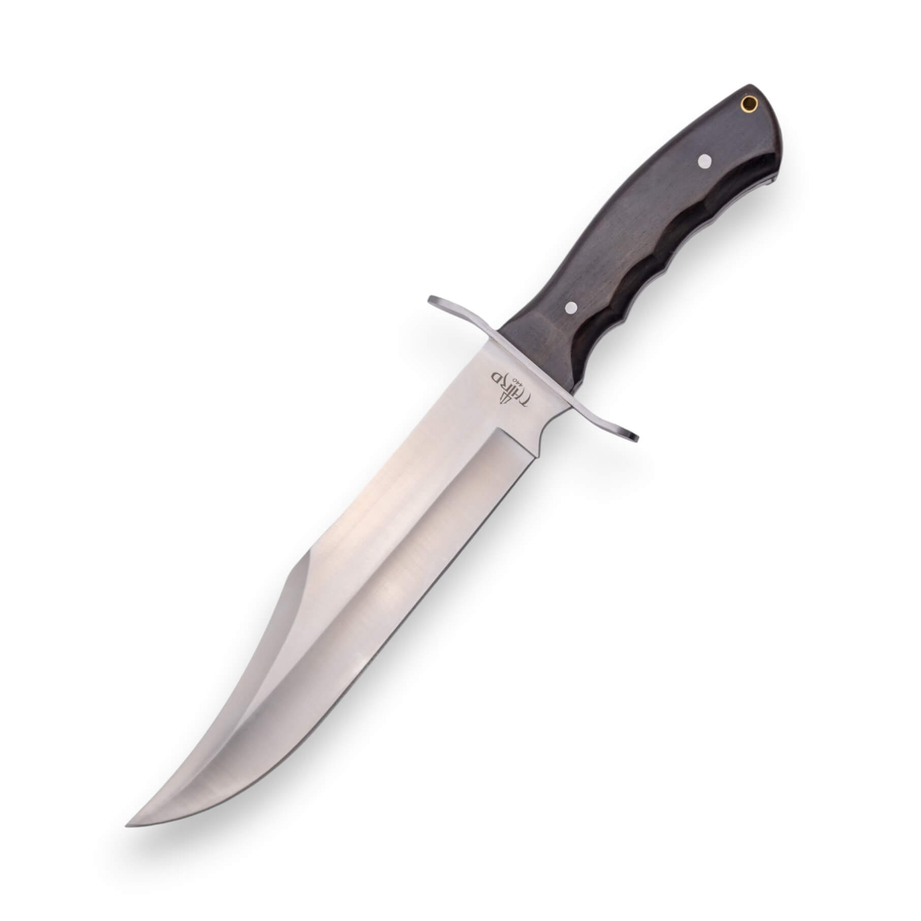 Bowie-Messer mit 24 cm langer Klinge und Griff aus Ebenholz mit S...