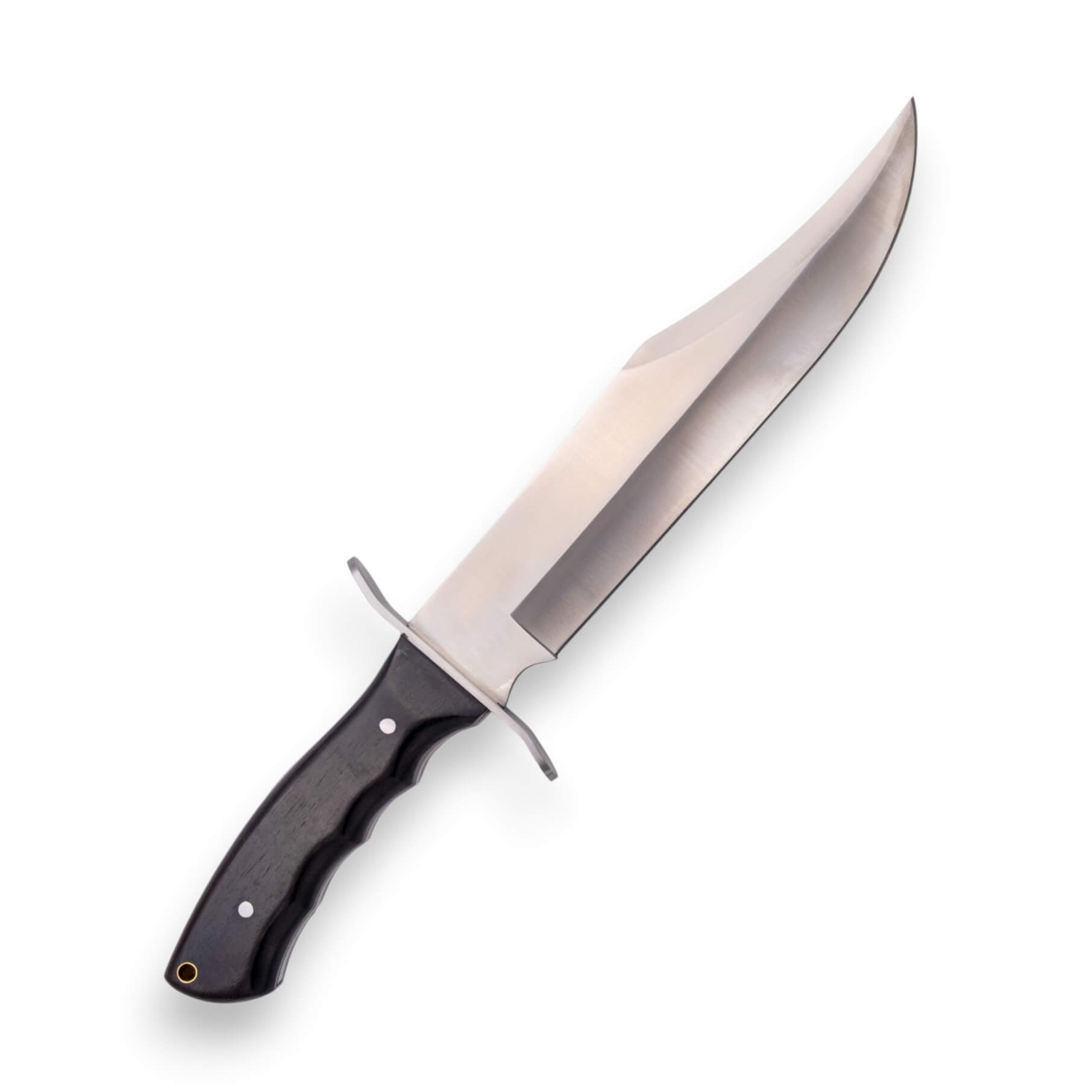 Bowie-Messer mit 24 cm langer Klinge und Griff aus Ebenholz mit Scheide