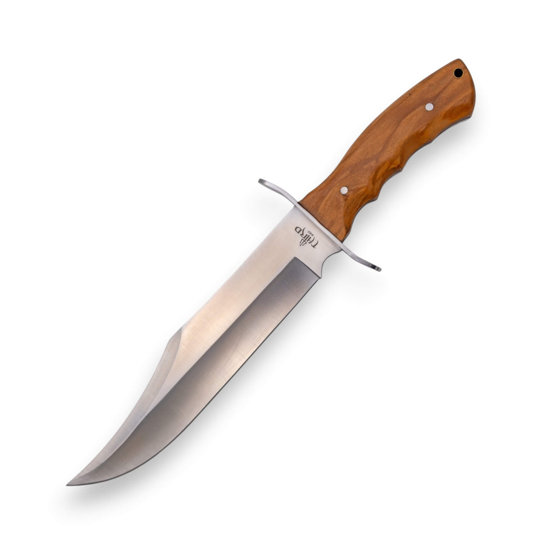 Bowie-Messer mit 24 cm langer Klinge und Olivenholzgriff mit Sche...