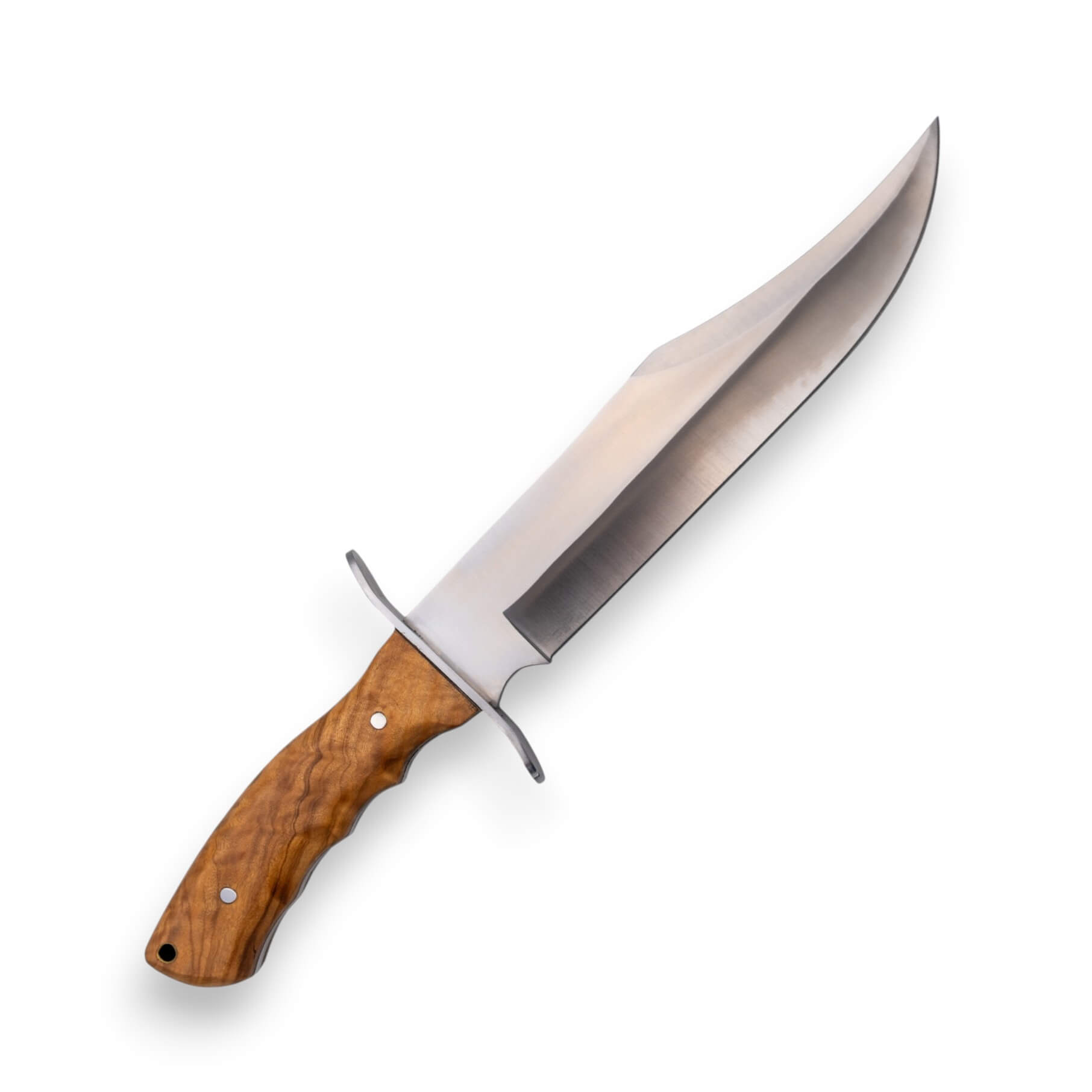 Bowie-Messer mit 24 cm langer Klinge und Olivenholzgriff mit Scheide