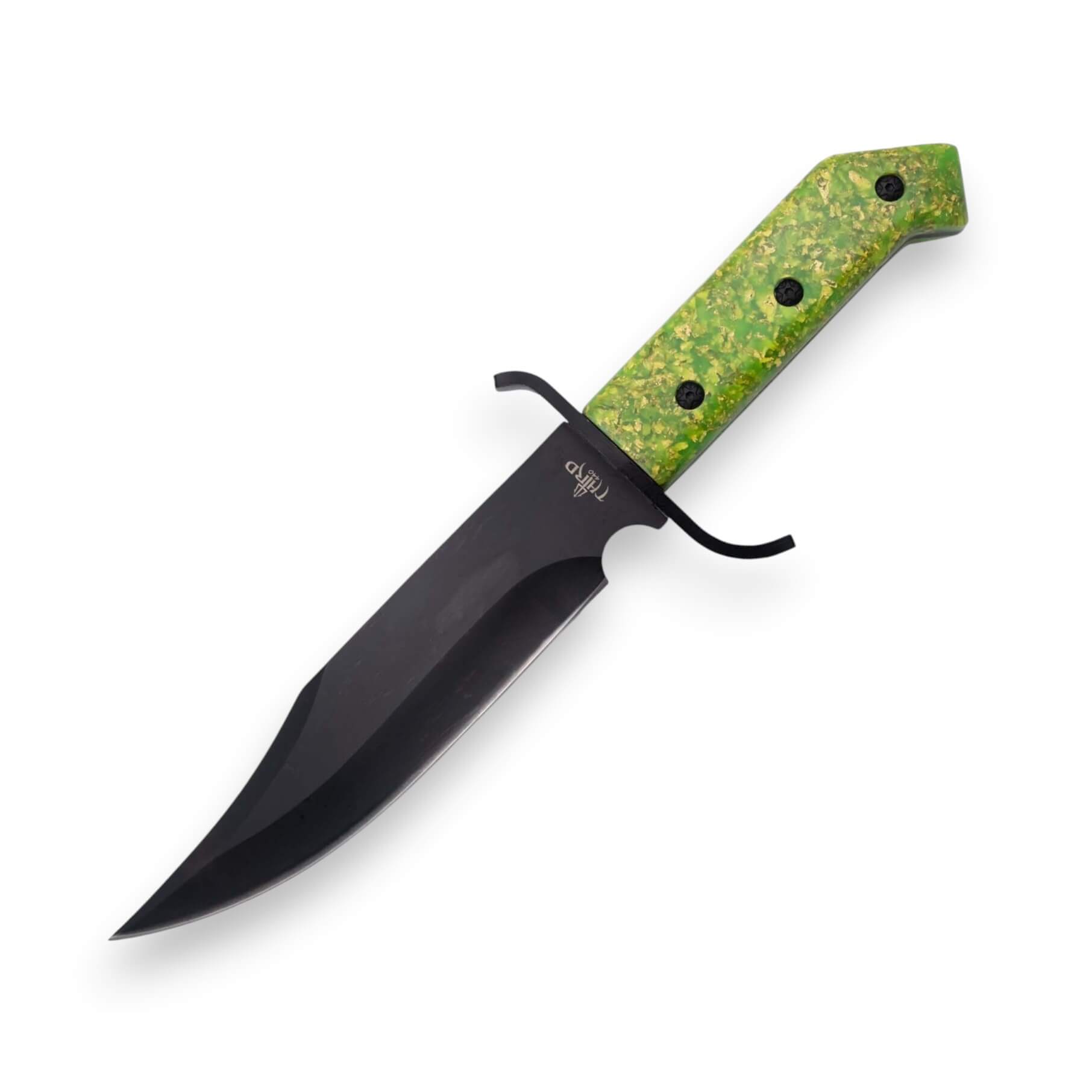 Bowie-Messer mit 20 cm langer schwarzer Klinge und fluoreszierend...