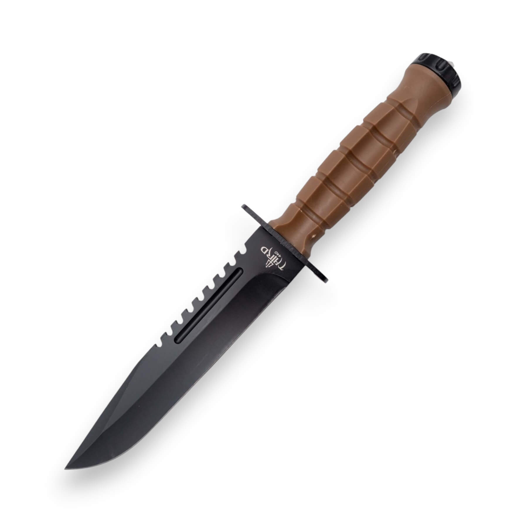 Taktisches Messer mit einer 17,1 cm langen schwarzen Klinge und e...