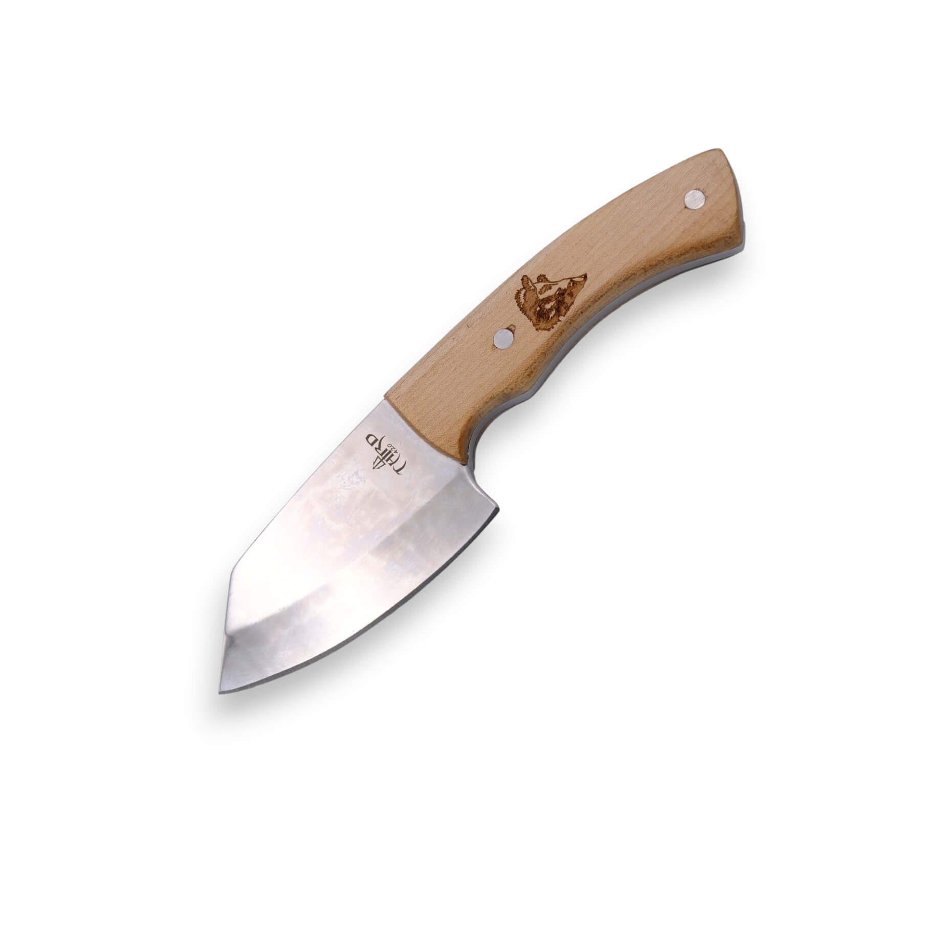 Jagdmesser mit 8 cm langer Klinge und Griff aus Ahornholz