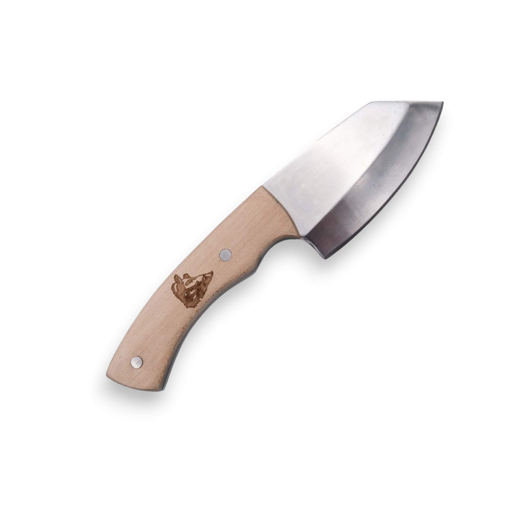 Jagdmesser mit 8 cm langer Klinge und Griff aus Ahornholz