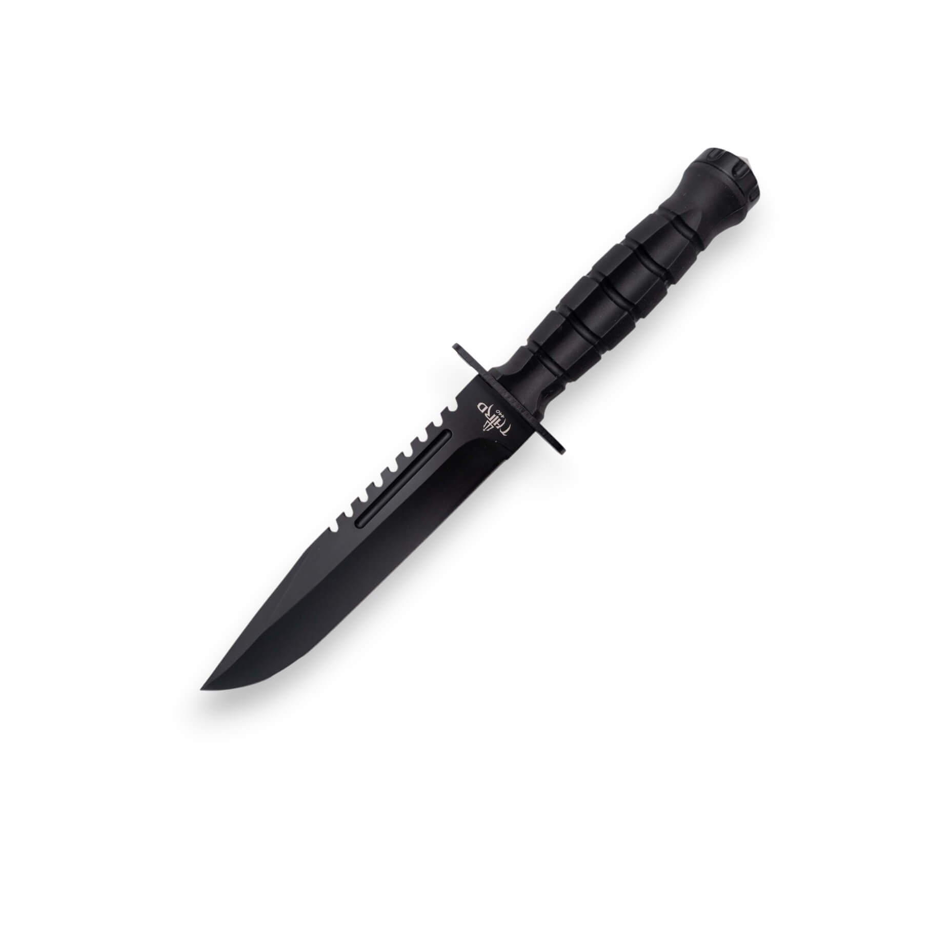 Taktisches Messer mit einer 17,1 cm langen schwarzen Klinge und e...