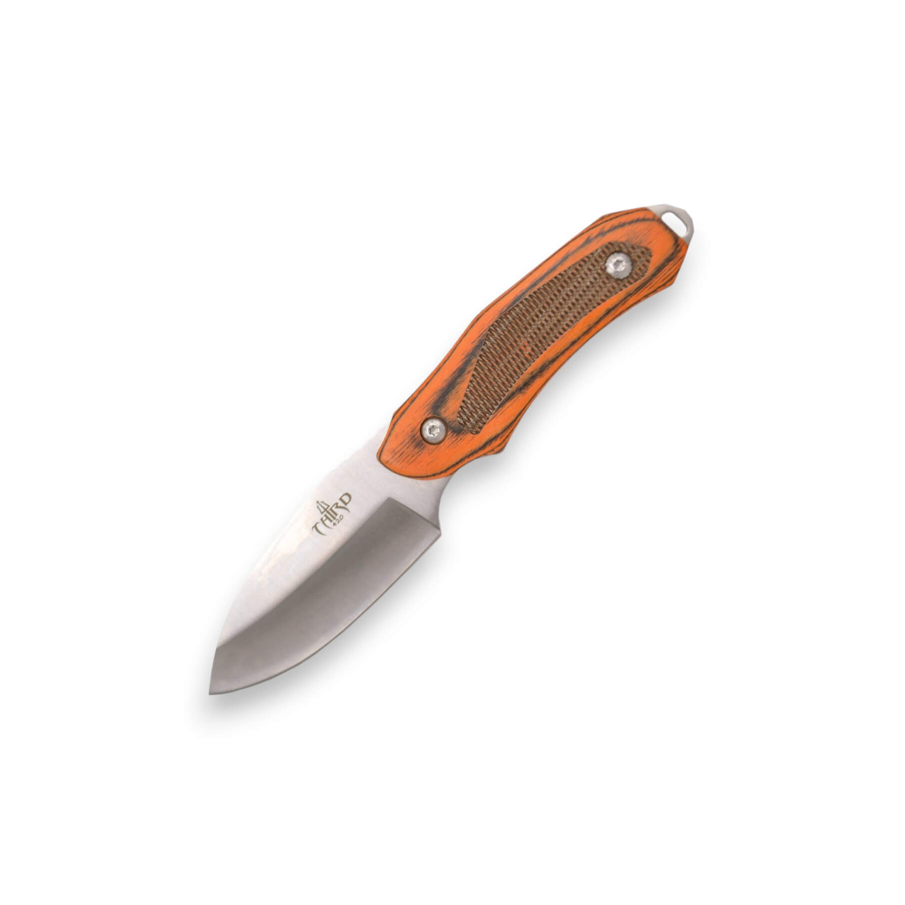 Jagdmesser mit einer 8,3 cm langen Klinge und einem Griff aus rot...