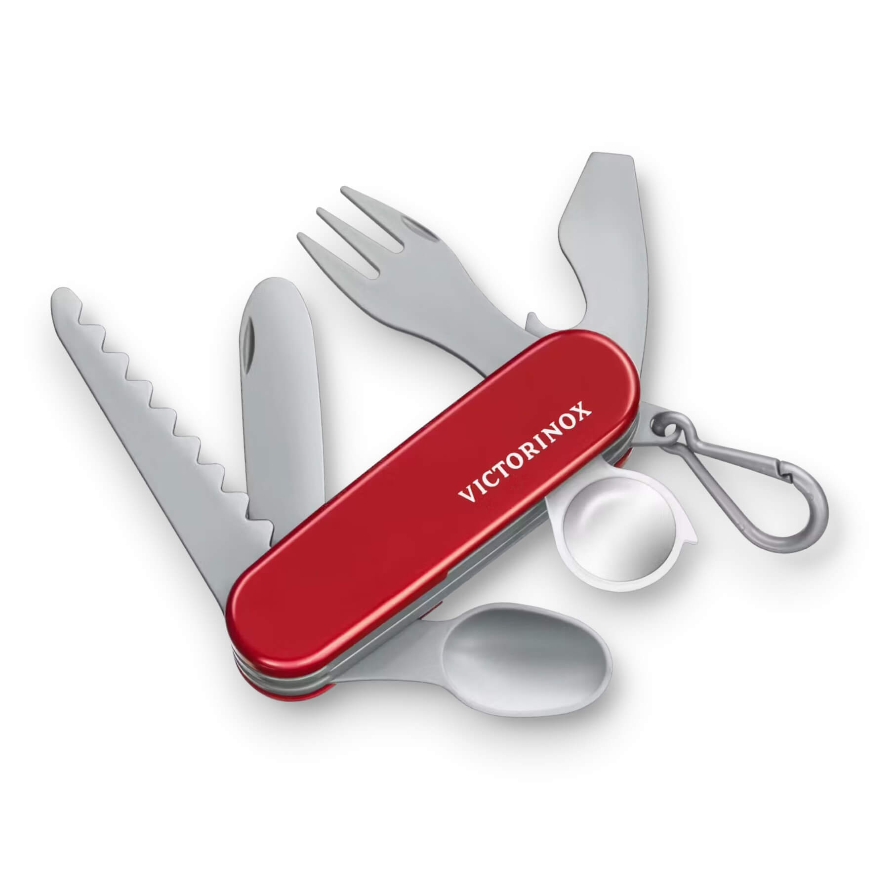 Rotes Victorinox-Spielzeugmesser aus Kunststoff mit 8 Funktionen