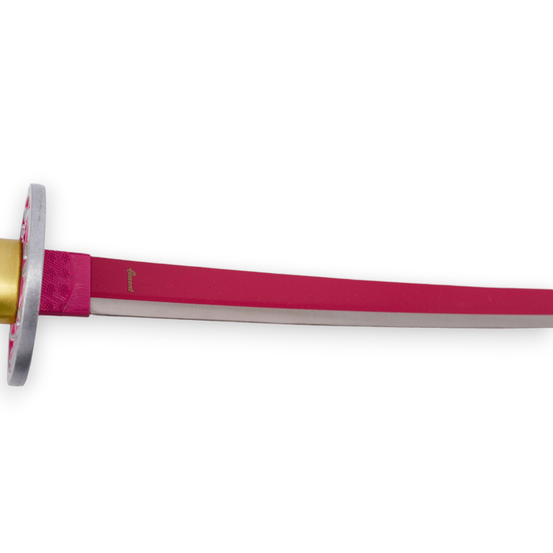 Katana Kanao Tsuyuri Demon Slayer con lama rosa da 67,5 cm e impugnatura bianca