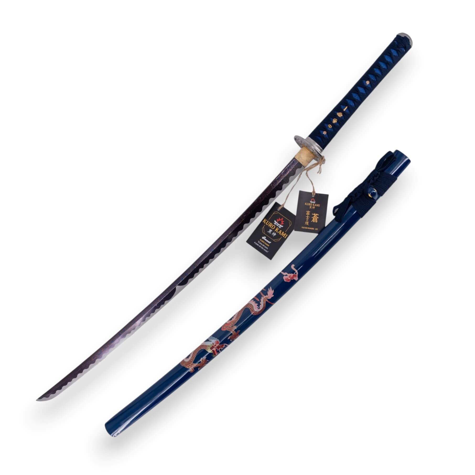 Katana KURO KAMI Fuji No Homura AOI hoja de damasco de 800 capas ...