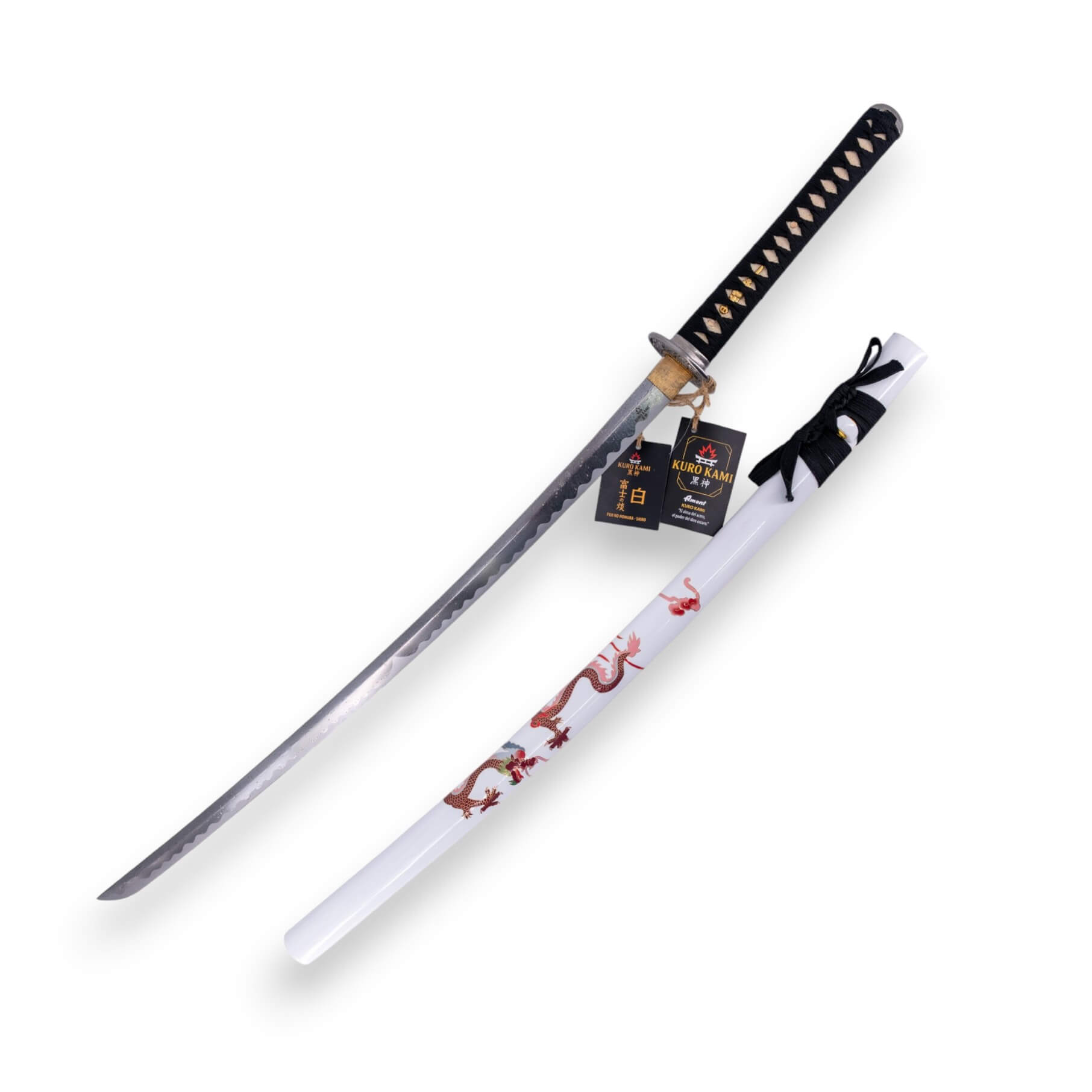 Katana KURO KAMI Fuji No Homura SHIRO hoja de damasco de 800 capa...