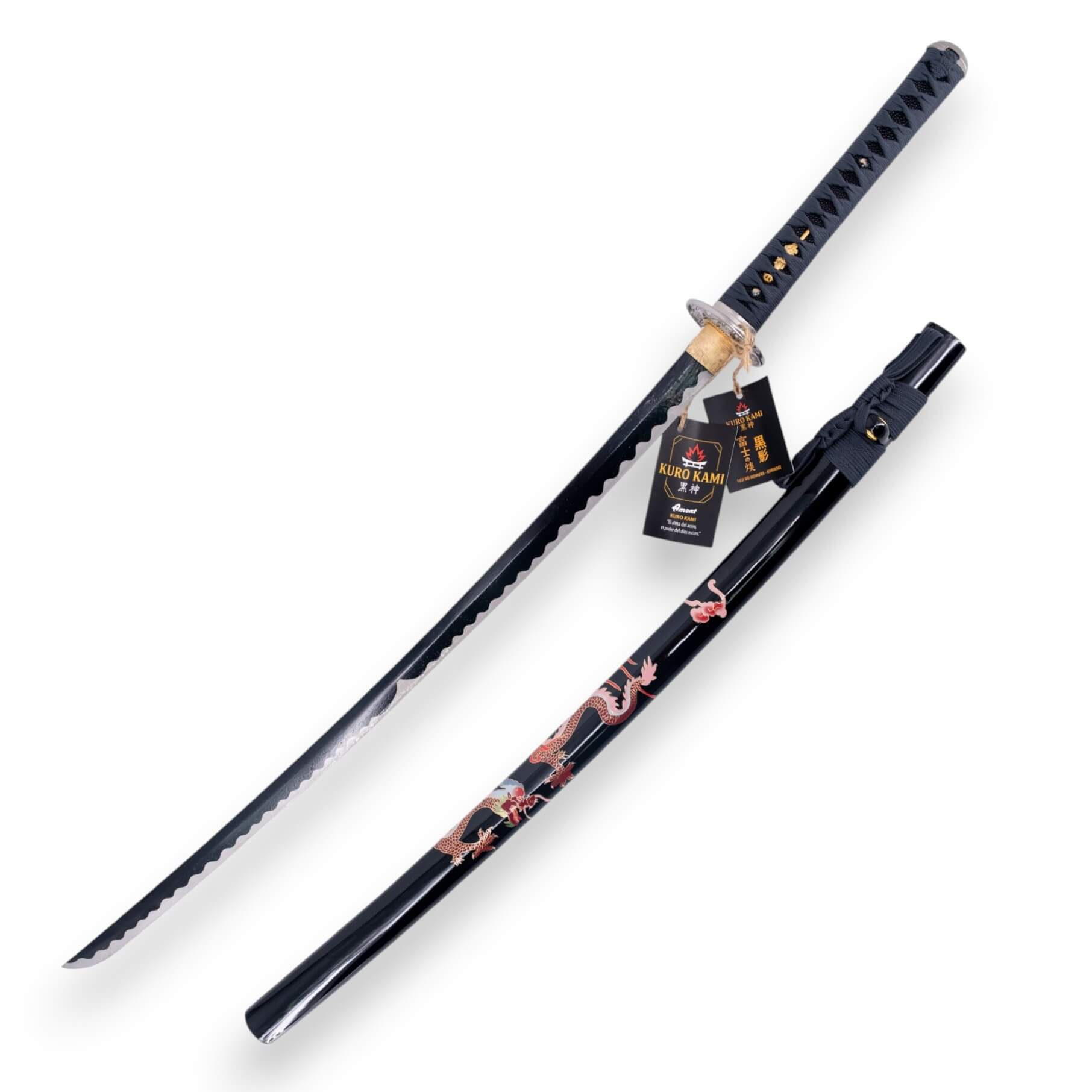 Katana KURO KAMI Fuji No Homura KUROKAGE hoja de damasco de 800 c...