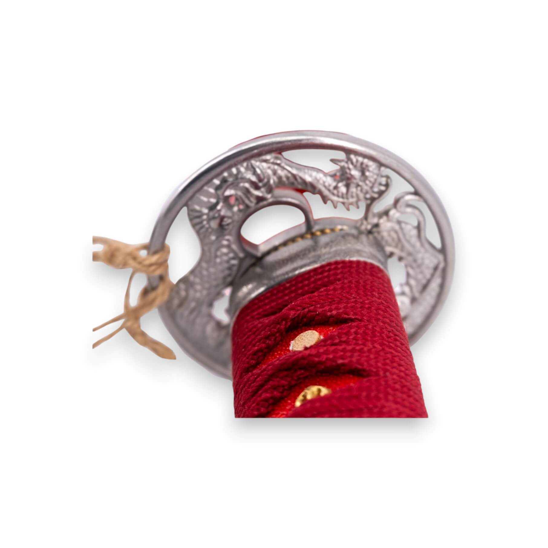Katana KURO KAMI Fuji No Homura KURENAI hoja de damasco de 800 capas con vaina y puño rojo