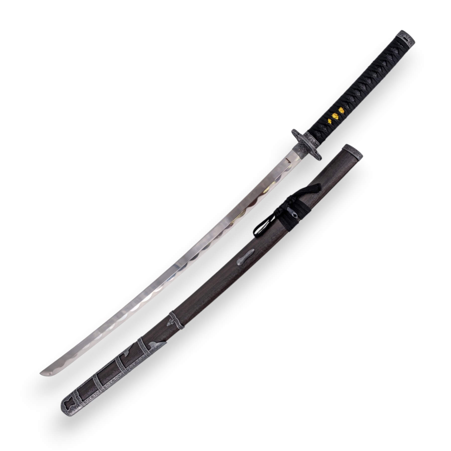 Katana do jogo Sekiro, 102 cm, com bainha em madeira castanha e c...