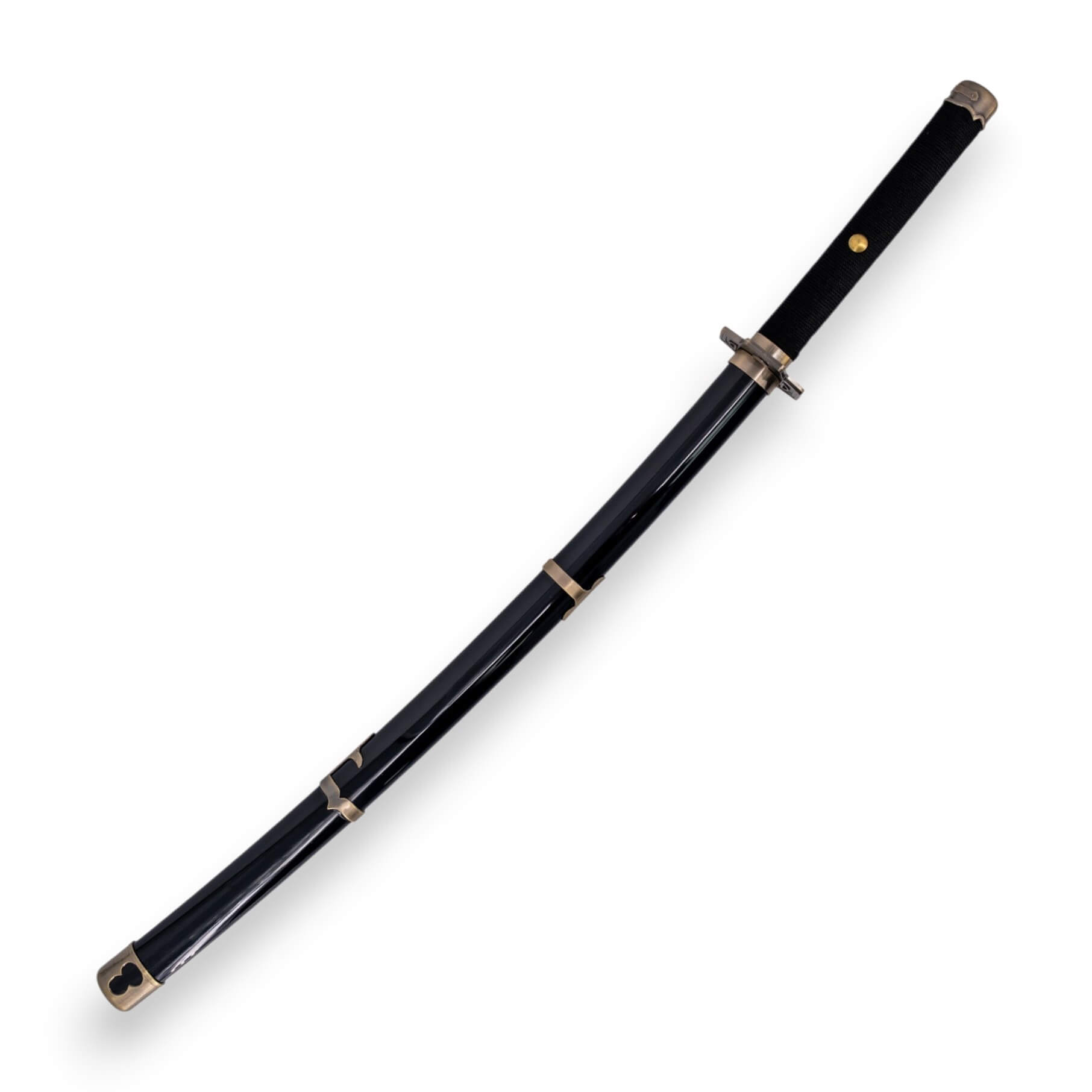A katana Yubashiri de Zoro, do anime One Piece, com a lâmina e a bainha pretas