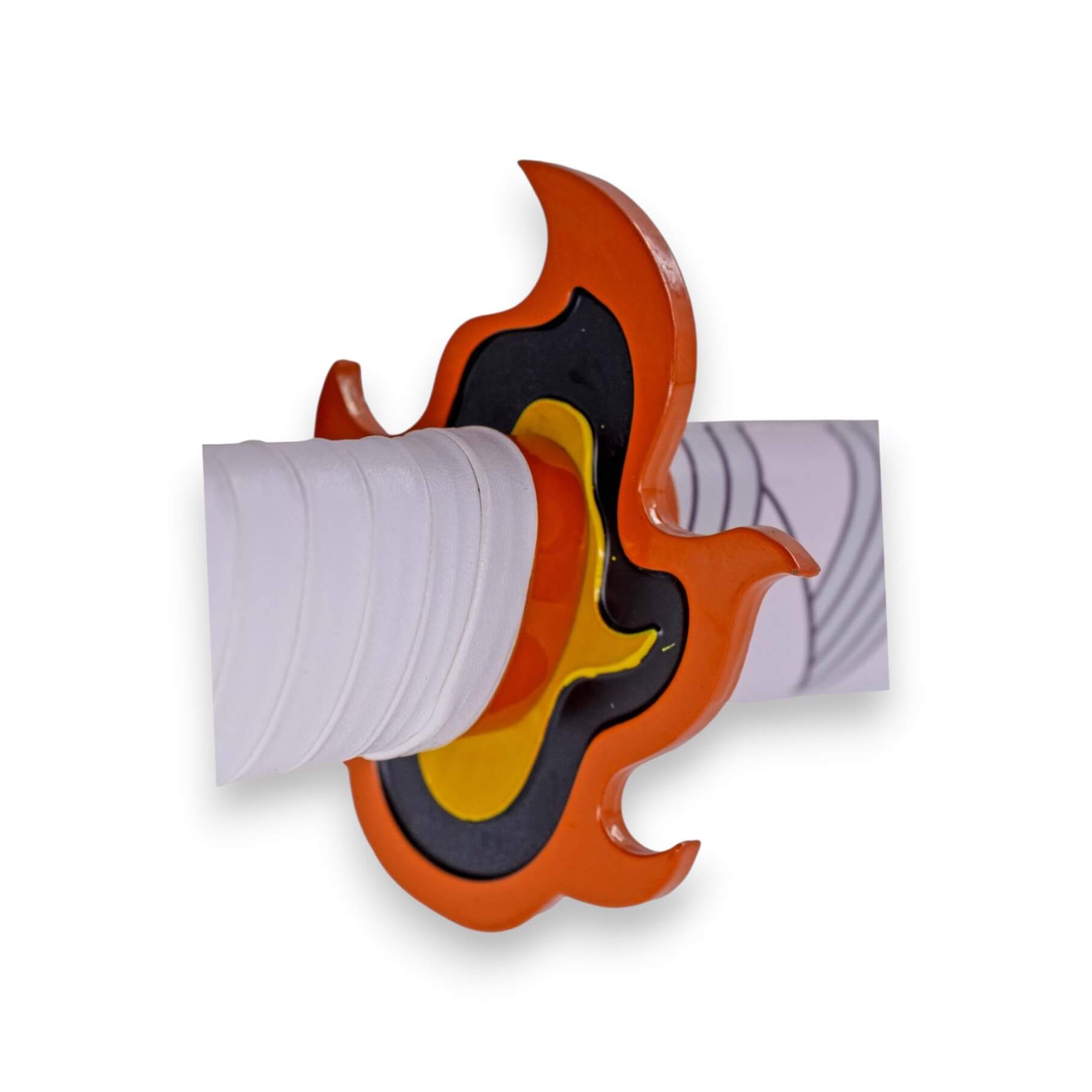 Katana de Rengoku Kyojuro de Demon Slayer com bainha e cabo branco