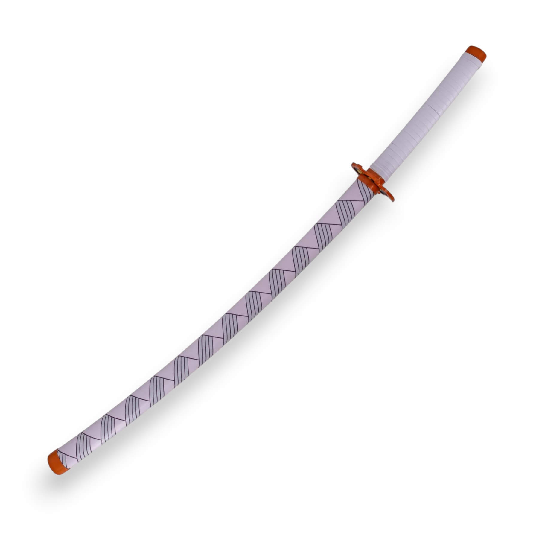 Katana de Rengoku Kyojuro de Demon Slayer com bainha e cabo branco