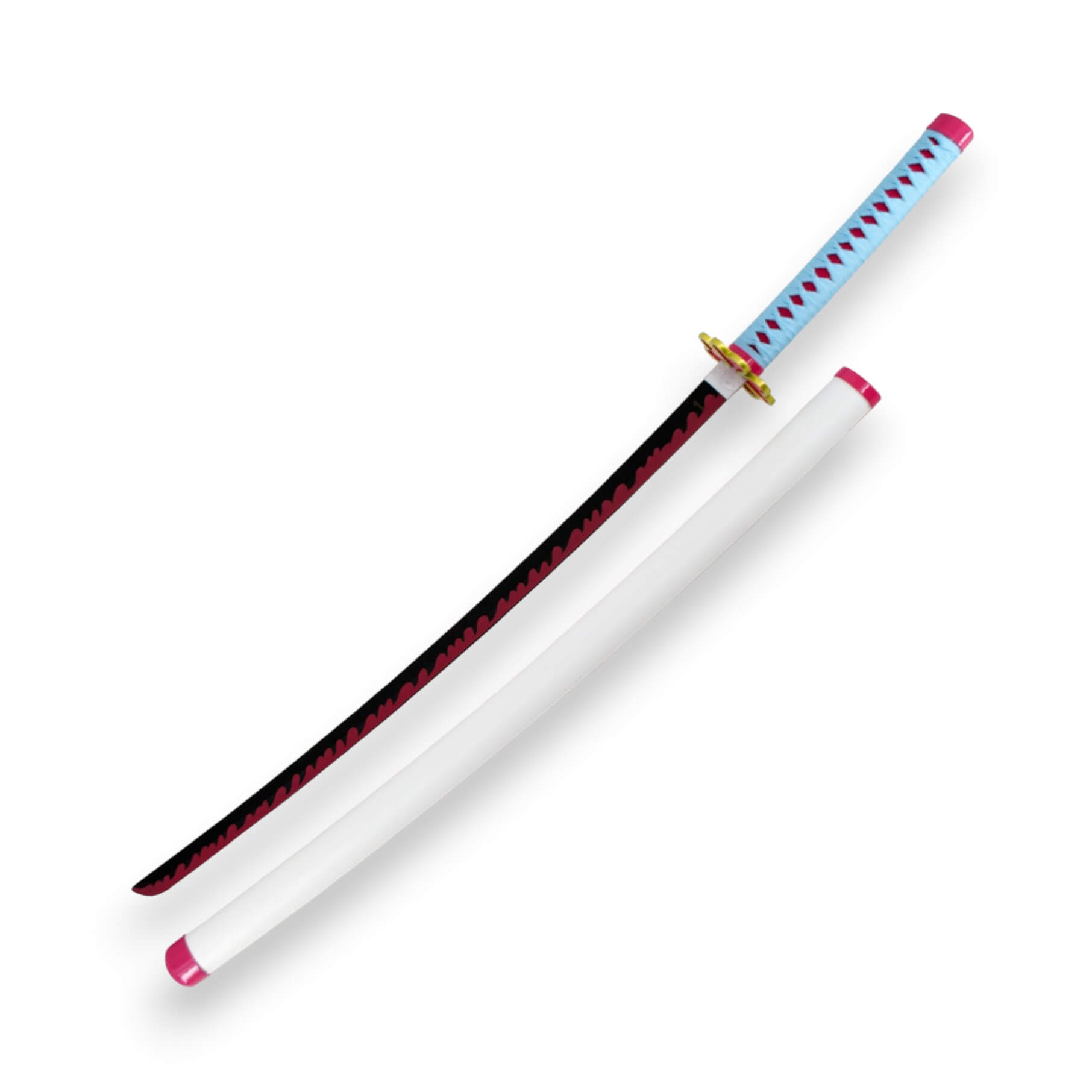Katana de Kanroji Mitsuri de Demon Slayer, com lâmina preta e cor...