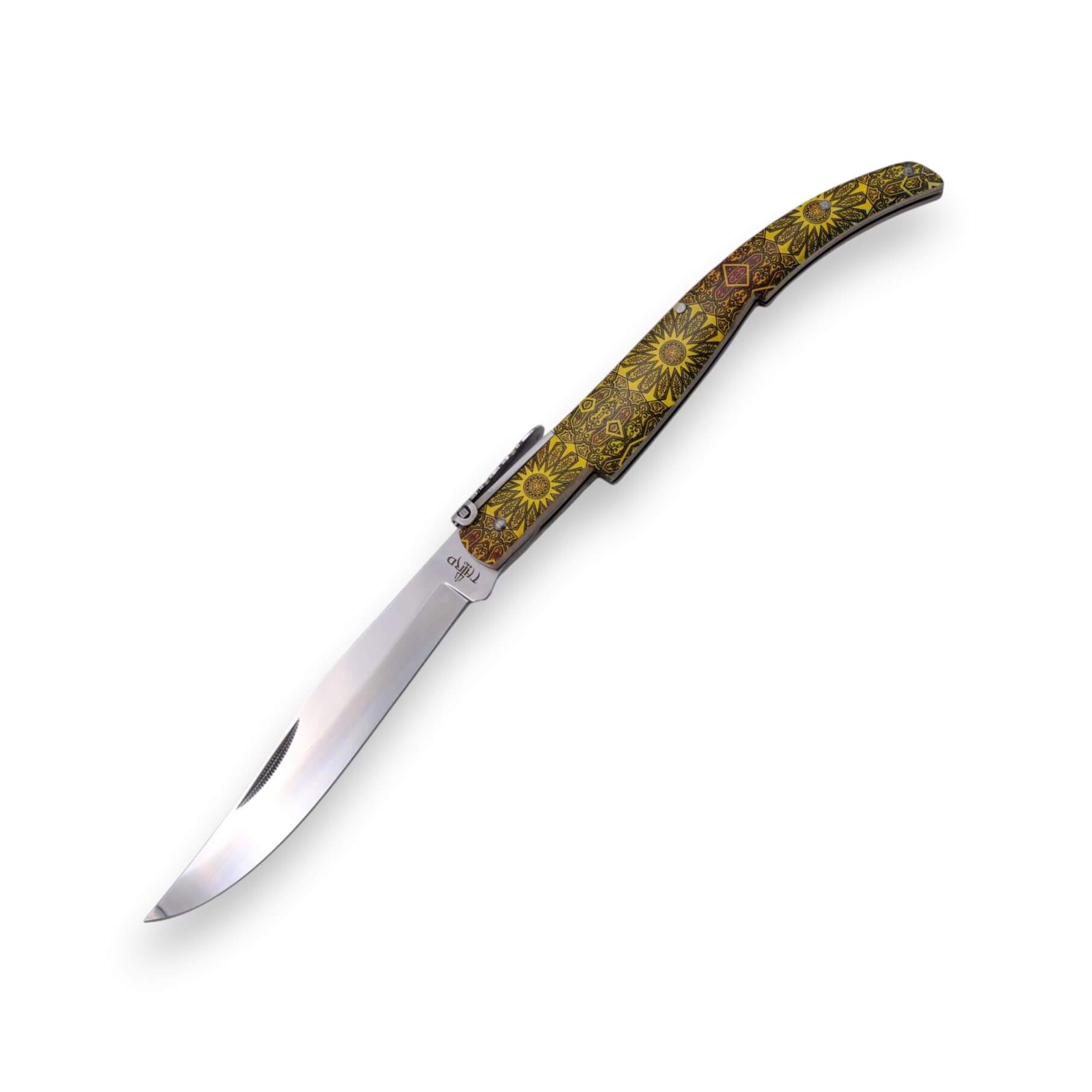 Couteau de poche à cliquet en bois d'érable avec manche apprêté i...