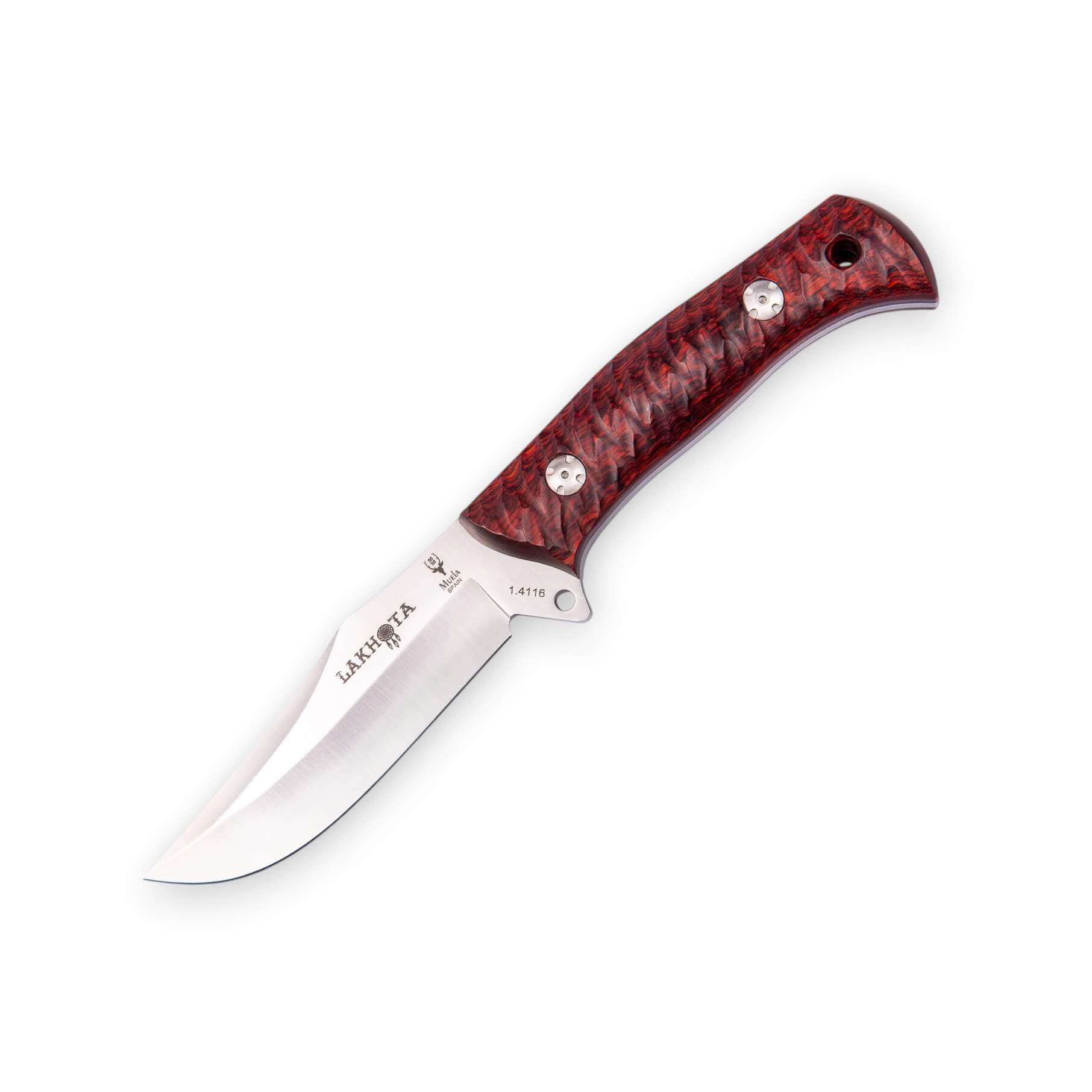 Coltello da caccia Lakhota Muela con manico in legno pressato di ...