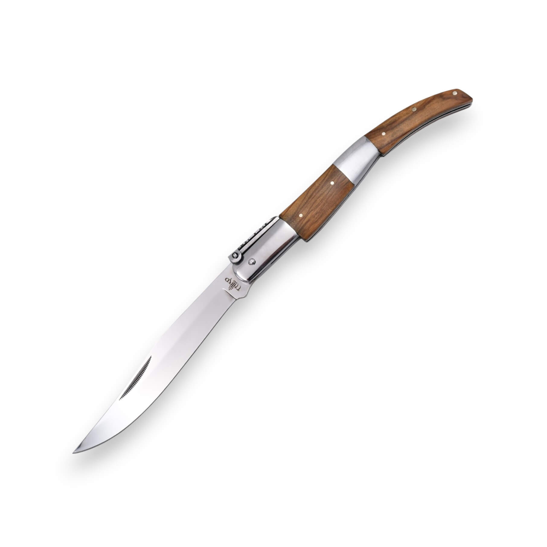 Arabisches Ratschenmesser mit 15 cm Klinge und Olivenholzgriff mi...