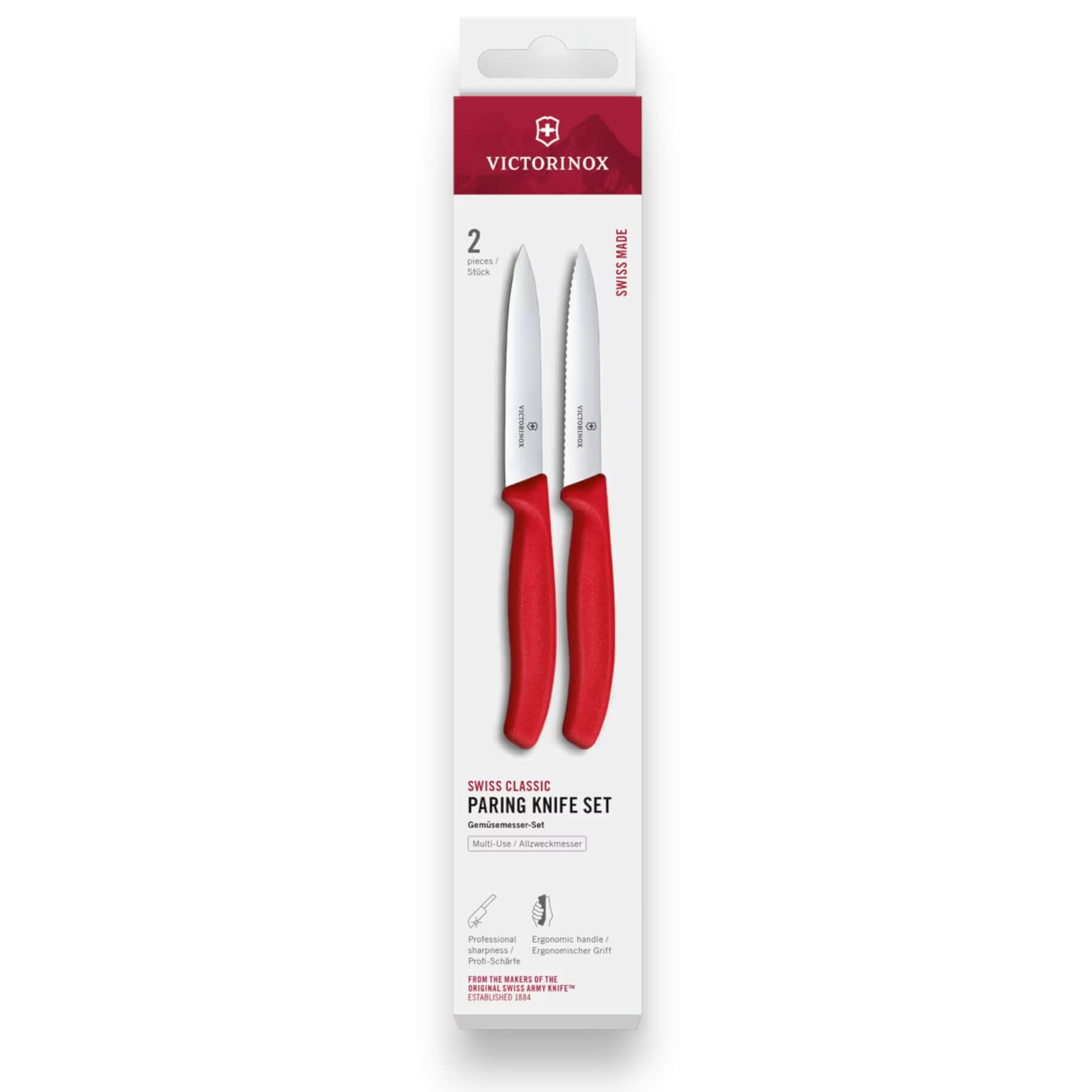 Set de 2 cuchillos mondadores con hoja de 10 cm puntiaguda filo l...
