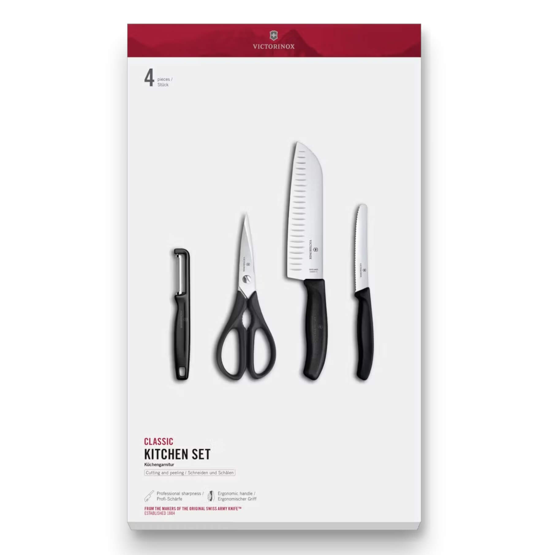Set de cuchillos de cocina 4 piezas Victorinox Classic color negr...