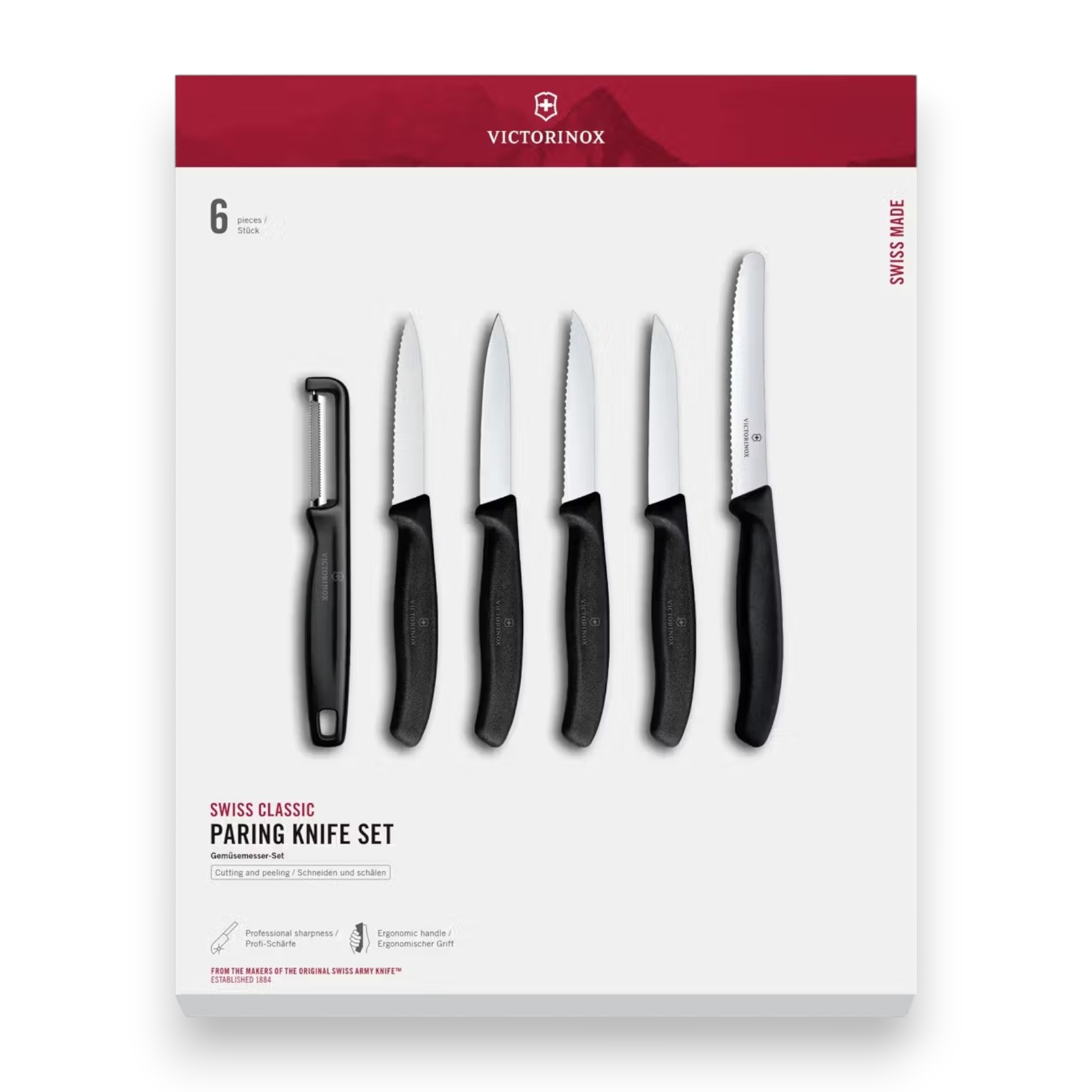 Set de cuchillos mondadores 6 piezas Victorinox Classic color neg...